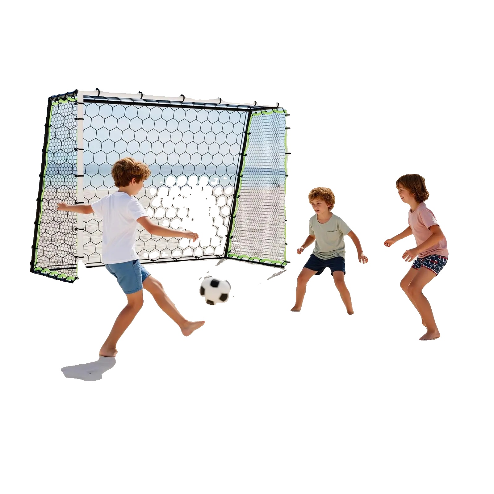 Fußballtor, 3,66 X 1,83 M Maße, Tragbares Design, Faltbarer Metallrahmen, Langlebiges Nylonnetz, Geeignet Für Alle Altersgruppen