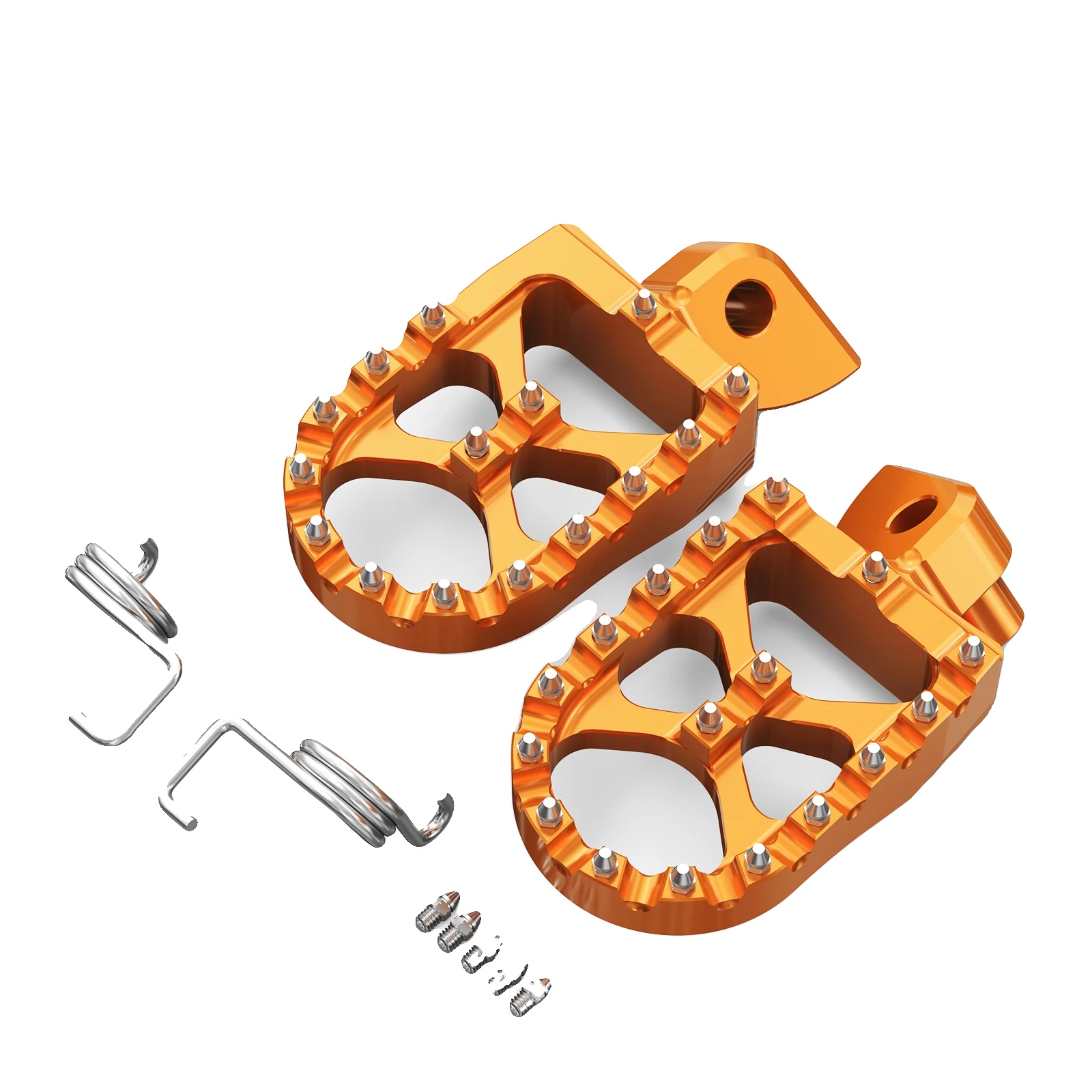 Fußrasten, Breites Aluminiumdesign, Verbesserter Grip, Orange