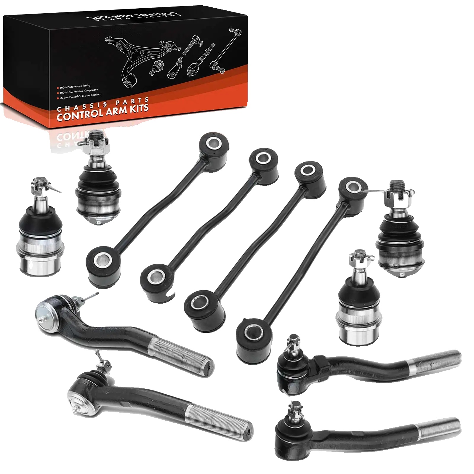 Querlenker-set, Hochwertiger Stahl, Kompatibel Mit Jeep Grand Cherokee Ii, Vorderachse Installation, 12-teiliges Set, Verbesserte Stabilität Und