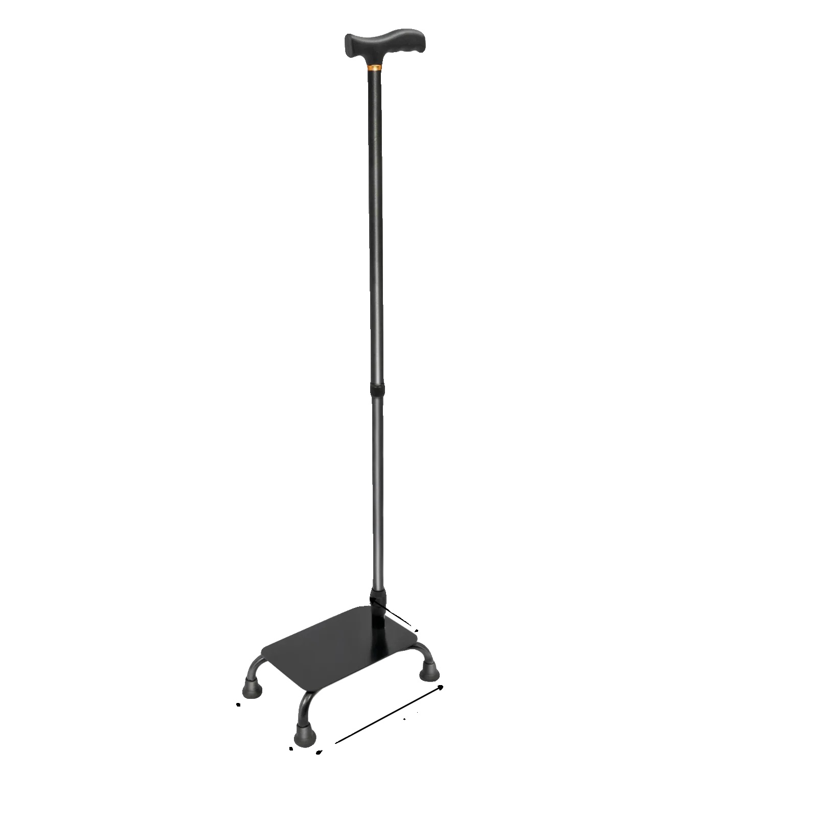 Treppenhilfe Gehstock, Verstellbare Höhe, Stabilitätsdesign, Schwarz