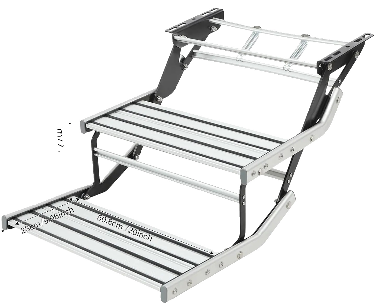 Wohnmobil Einstiegstreppe, Doppeltreppe, Rutschfest, Leichtes Aluminiumlegierung, Weiss
