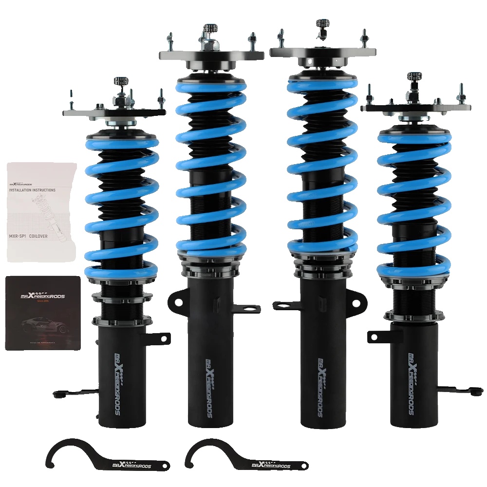 Fahrwerk Coilover Kit, Kompatibel Mit Toyota Corolla 1988-99, Höhenverstellbar 1-3 Zoll, Federhärte Vorne 8 Kg/mm, Federhärte Hinten 6 Kg/mm, Dämpfung