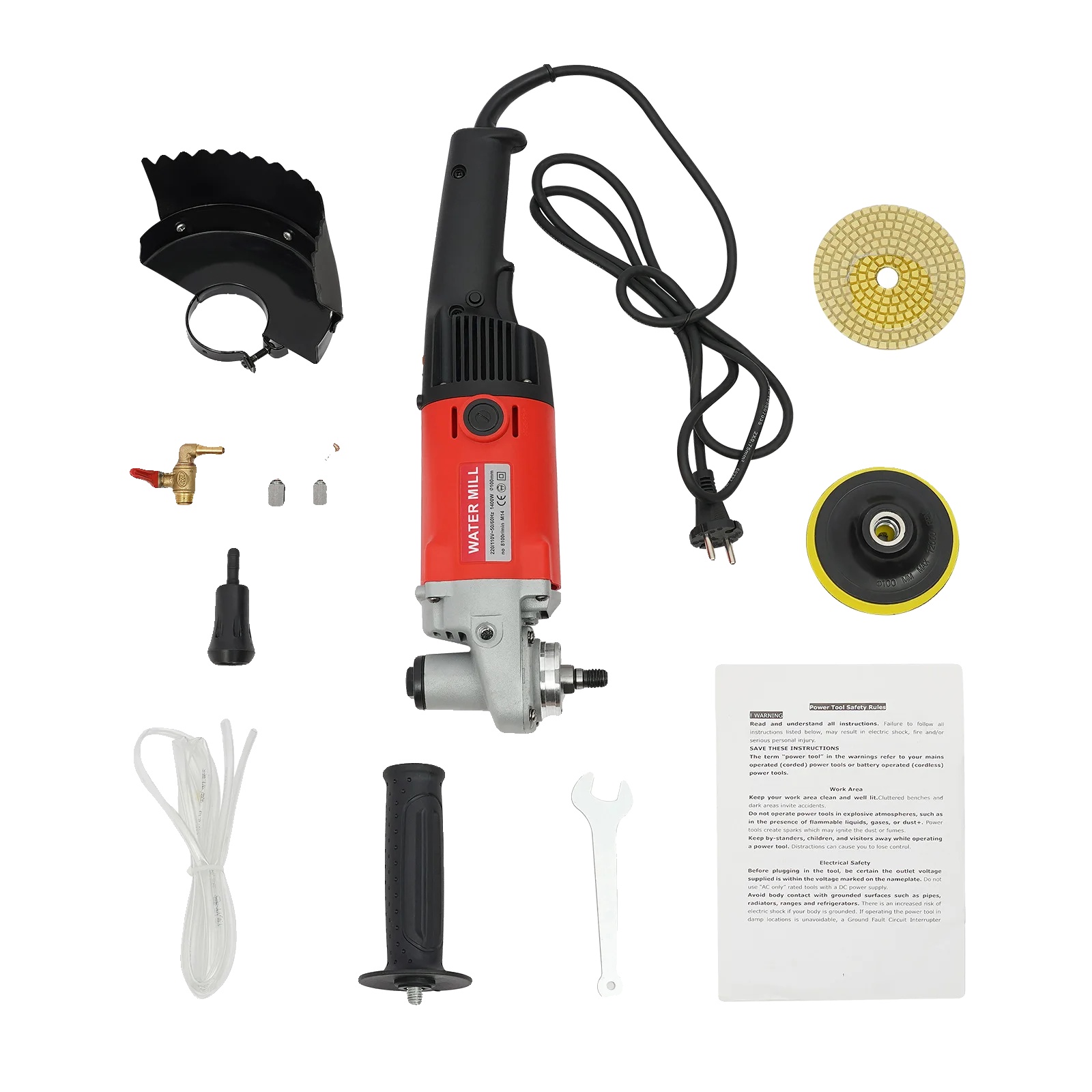 Wasserpoliermaschine, 1400w Leistung, 6 Geschwindigkeitsstufen, Schwarz
