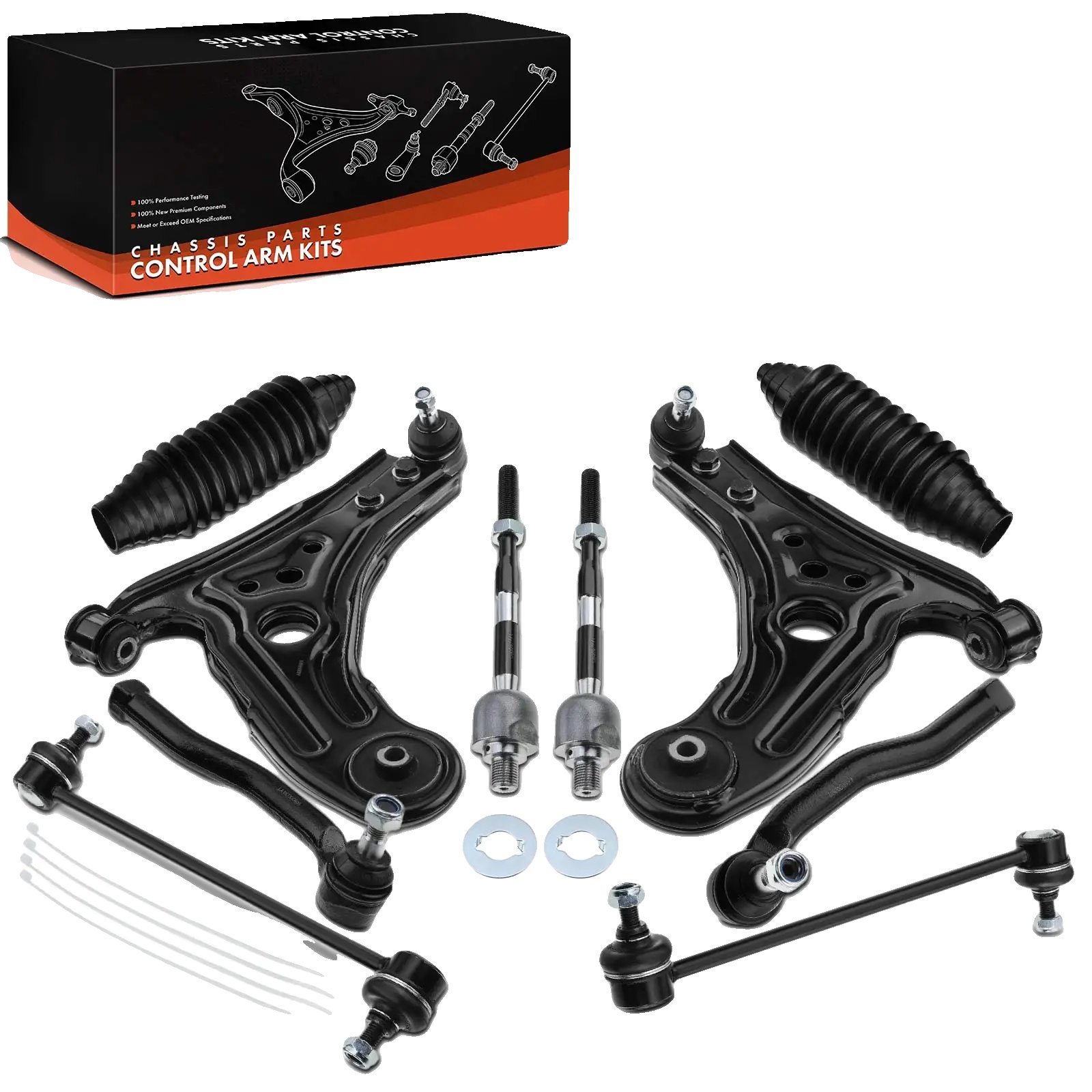 Querlenker-set, Hochfestes Stahl, Kompatibel Mit Chevrolet Aveo/kalos, Vorderachse Installation, Enthält Oem-nummern Es800033, Set Von 10