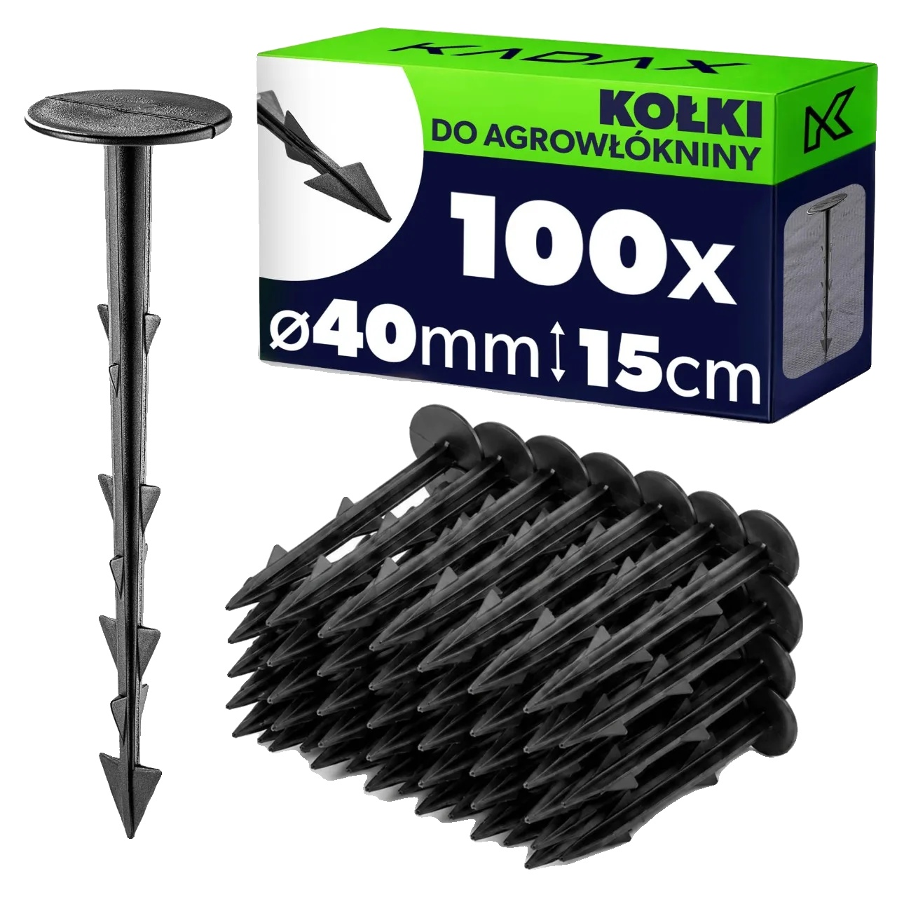 Agrofabric-pfähle, 16 Cm Länge, 40 Mm Kopfdurchmesser, 15x13 Mm Stiftgröße, 100 Stück, Mehrfachhaken-design