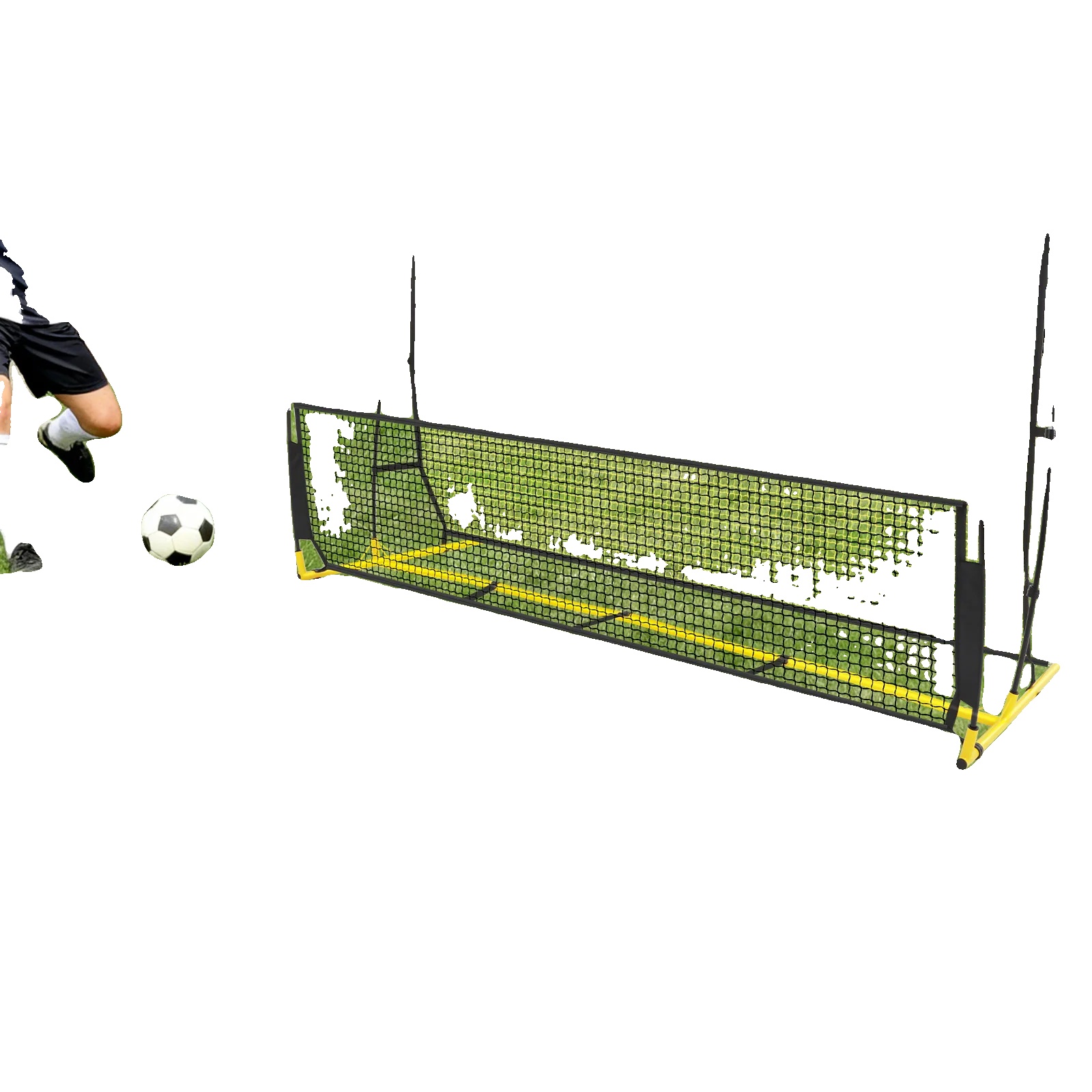 Fußball-rückprallnetz, Hohe Sprunghöhe Größe 210 Cm X 120 Cm X 85 Cm, Hohe Und Niedrige Sprungoptionen, Material: Fiberglasstab & Eisenrohr, Farbe: