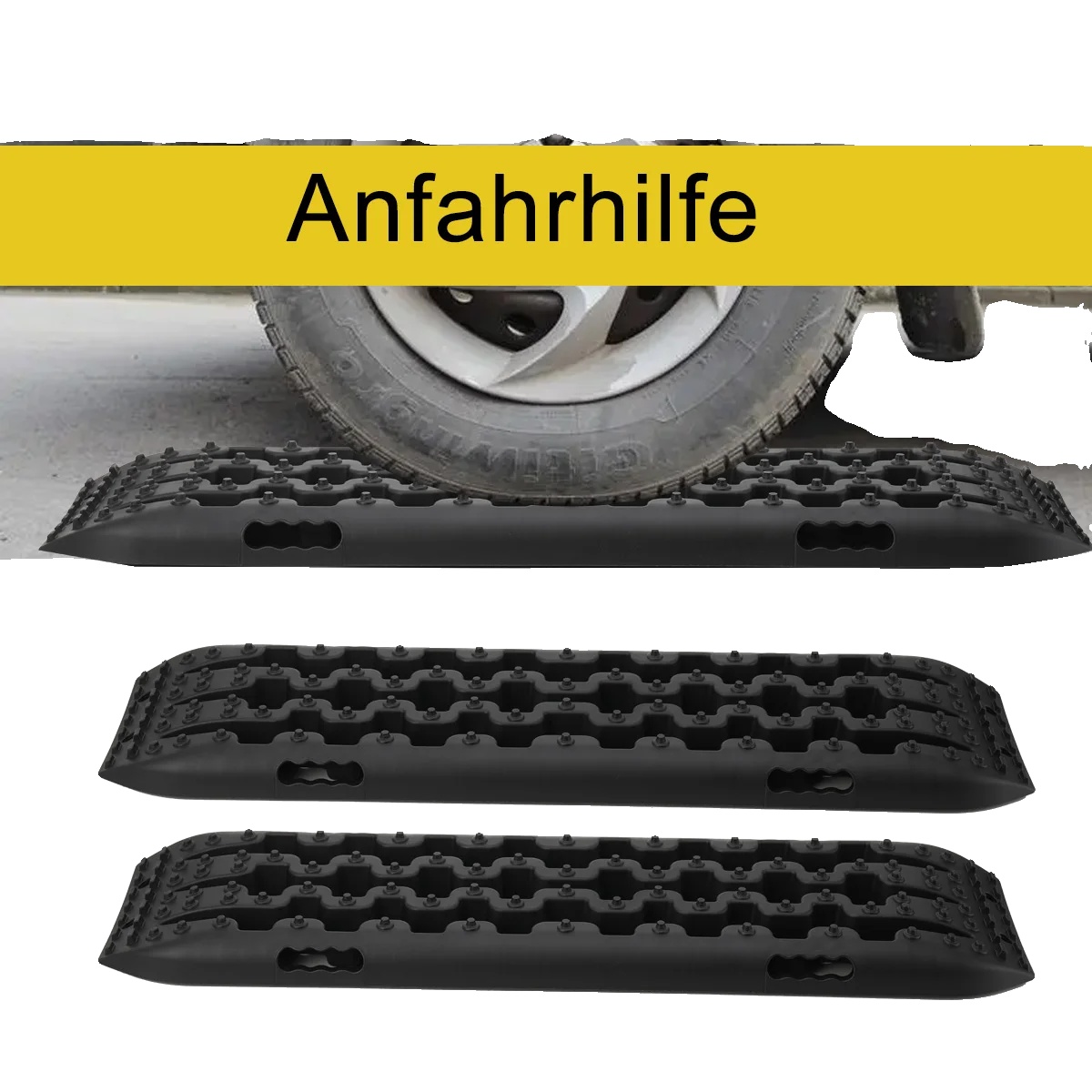 Wiederherstellungsschiene, Tragfähigkeit 10 Tonnen, Abmessungen 105 X 30 X 6 Cm, Gummimaterial, Gezahnte Oberfläche, Kompatibilität Für Geländewagen