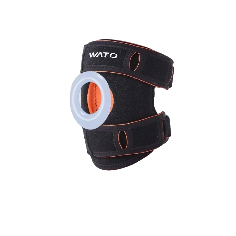 Kniebandage, Verstellbare Kompression, Patellagel-pads, 2 Schwarz Orange-a, S- M-a