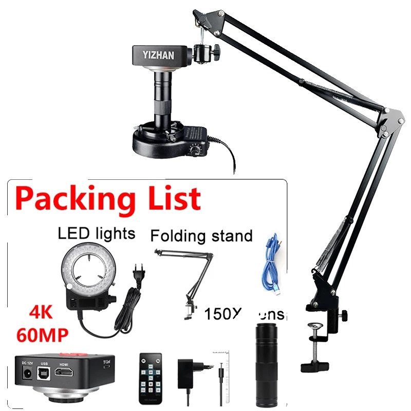 Digitales Mikroskop-set, 150-fache Vergrößerung, Hd-ausgang, 4k 60mp 4011 Set2, 0-150x-b