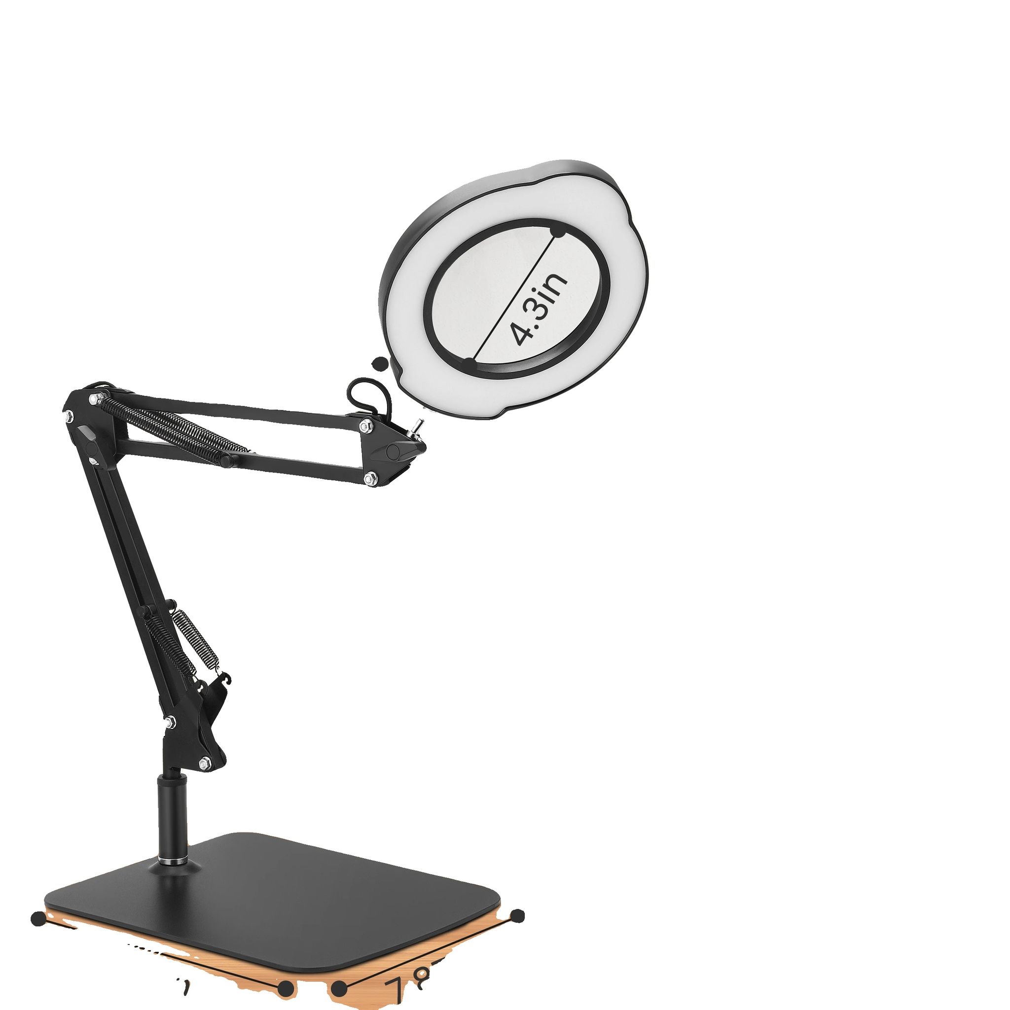 Vergrößerungsglas, 15-fache Vergrößerung, Flexible Verstellbare Arme, 15x, Schwarz