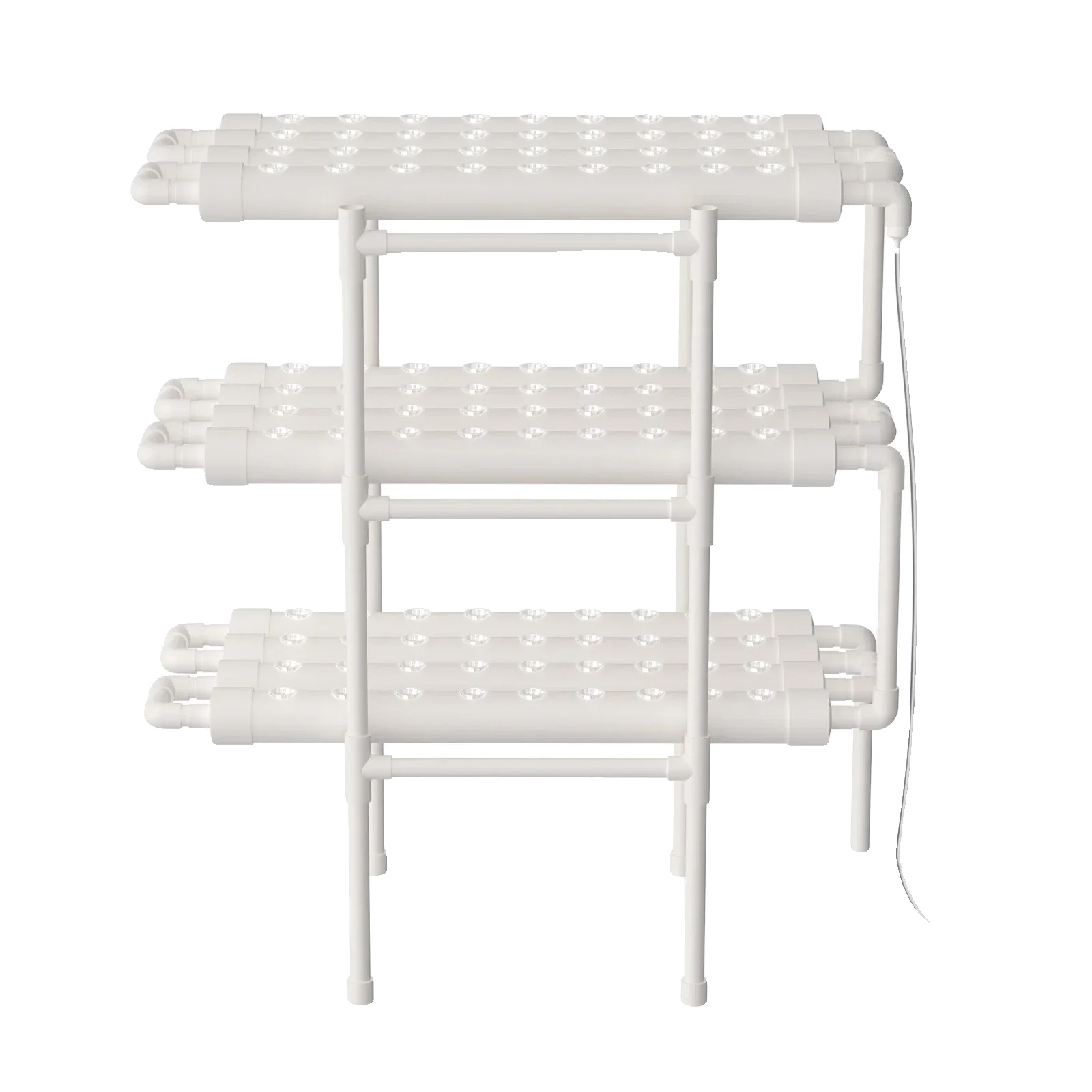 Hydroponisches Gemüseanbausystem, 3 Schichten, 108 Pflanzpositionen, 12 Rohre, Pvc-material, Nährstofffilmtechnik