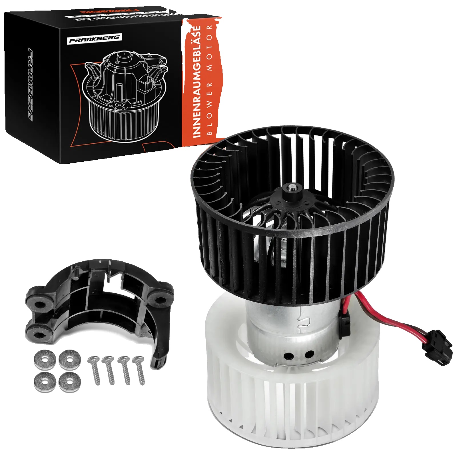 Innengebläsemotor, Durchmesser 140 Mm, Spannung 12 V, Leistung 366 W, Anschluss 2 Kontakte, Rechtsdrehung