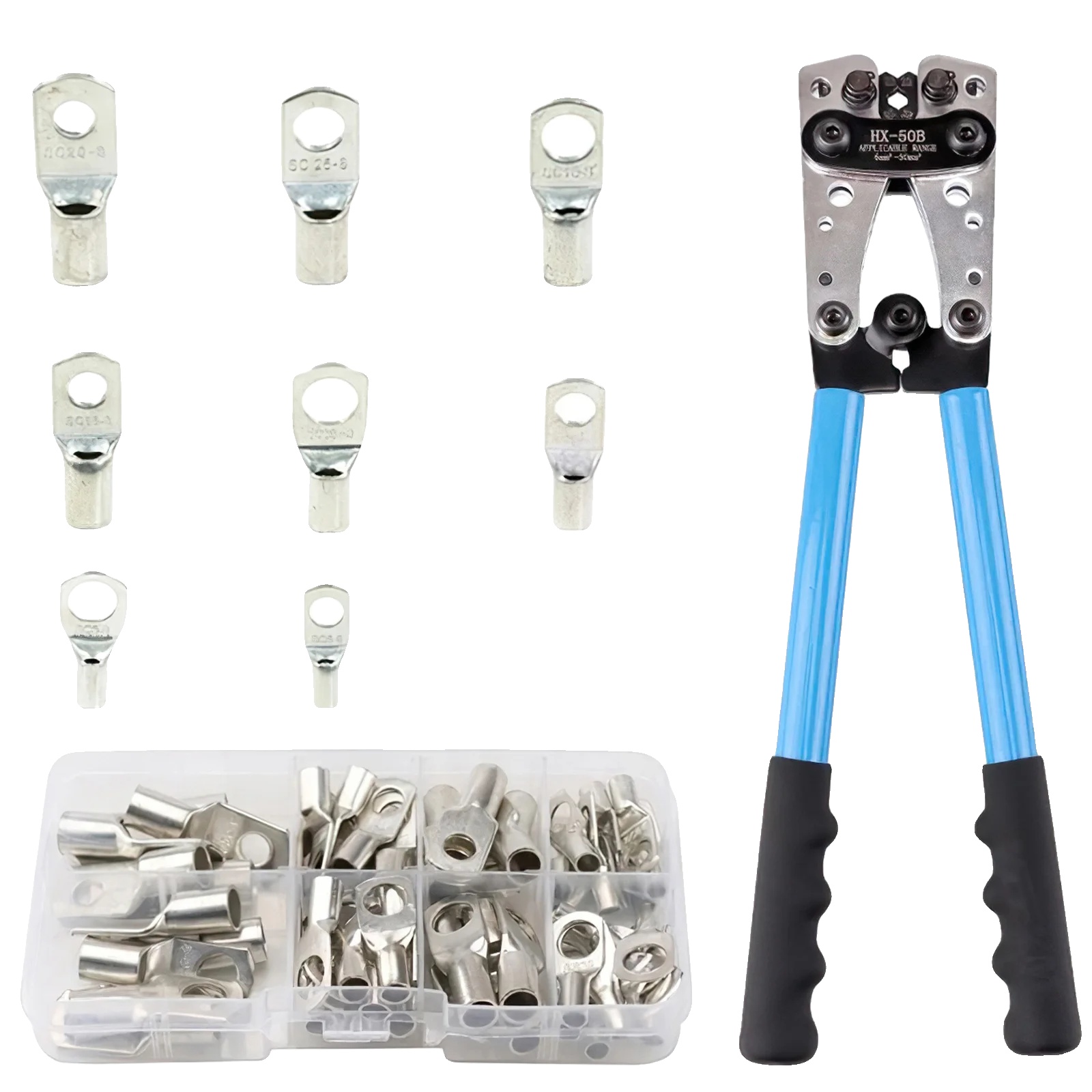Crimpzange, Ergonomisches Design, Vielseitige Kompatibilität, Hellblau