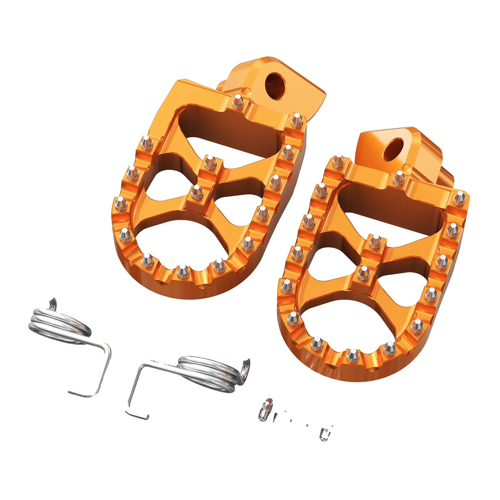 Motorrad Fußrasten, Rutschfestes Design, Langlebige Konstruktion, Orange