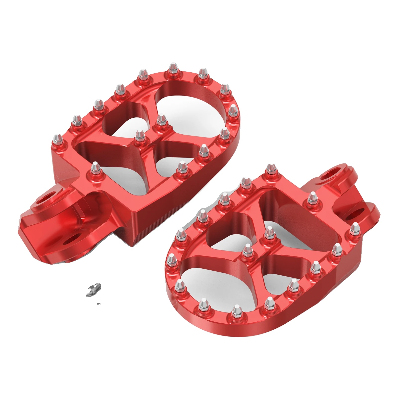 Motorrad Fußrasten, Breites Design, Strapazierfähige Materialien, Rot