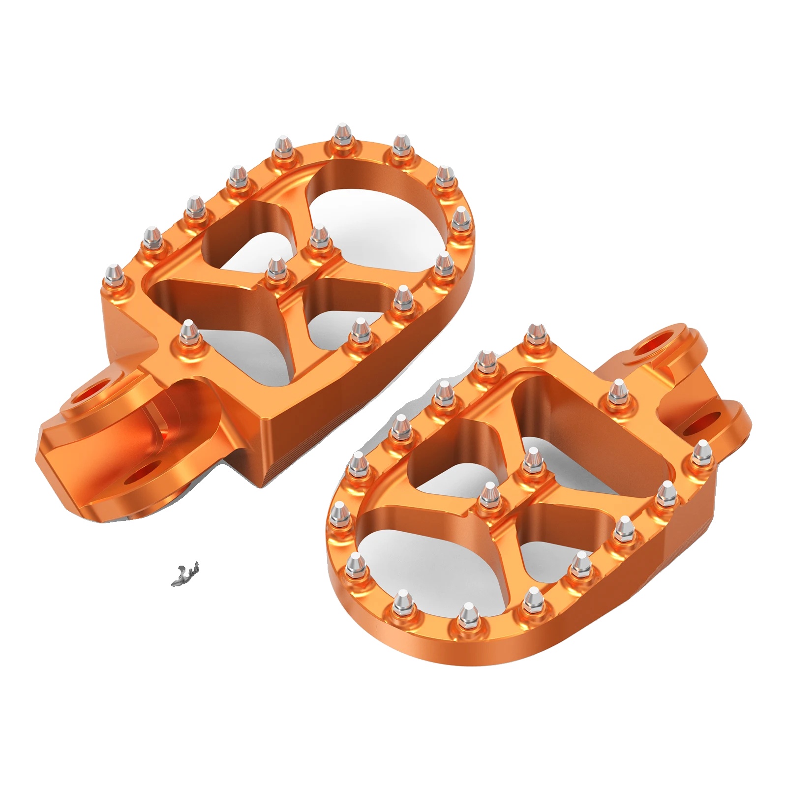 Motorrad Fußrasten, Breites Design, Strapazierfähige Materialien, Orange