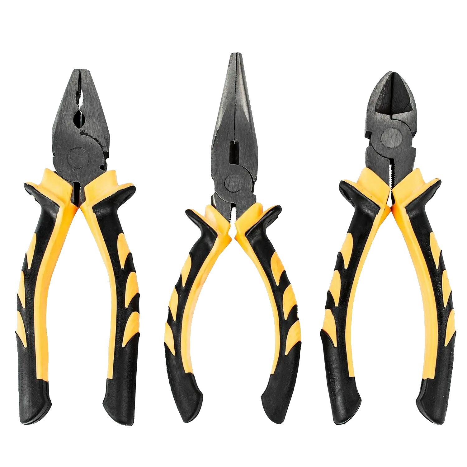 Kombizangen-set, Gehärteter Kohlenstoffstahl, 15,2 Cm Länge, Rutschfeste Griffe, Spitzzangen & Seitenschneider, Schwarz Und Gelb