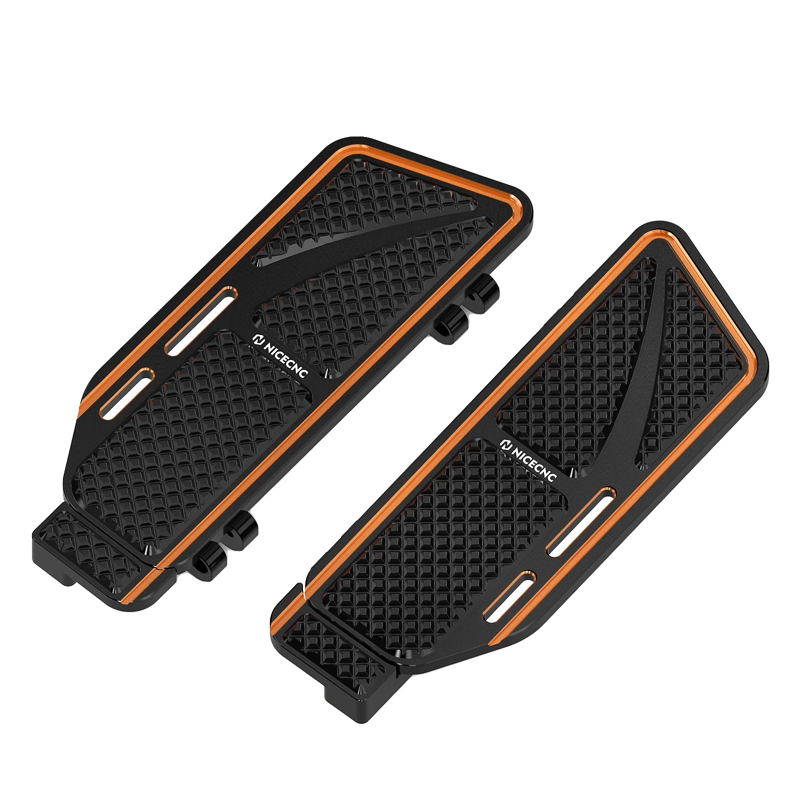 Reiter-fußbretter, Vergrößertes Design, Einstellbare Einstellungen, Orange