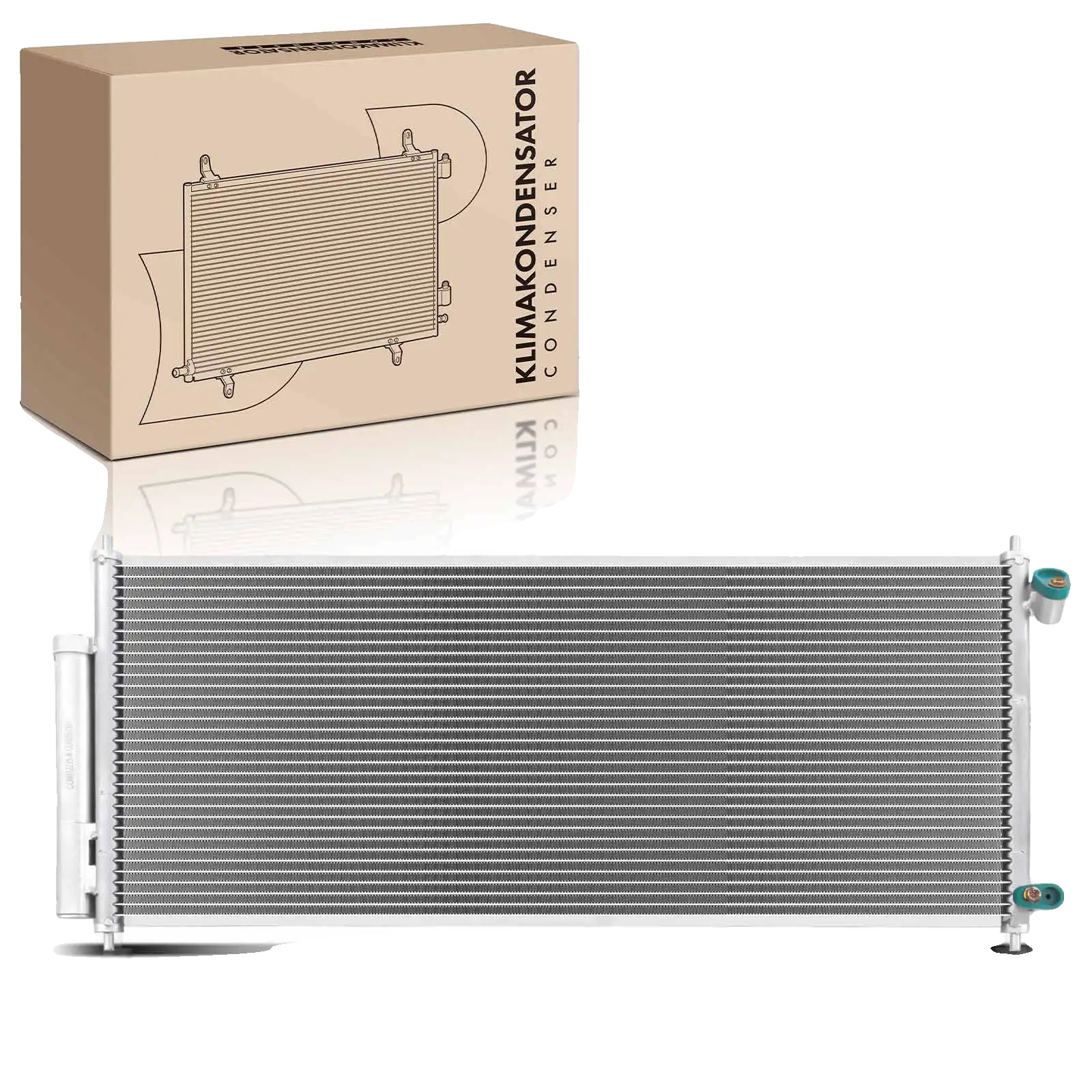 Kondensator Klimaanlage, Abmessungen 735 Mm X 297,8 Mm X 16 Mm, Einlassdurchmesser 15,5 Mm, Auslassdurchmesser 10,15 Mm, Kältemittel R134a, Kompatibel