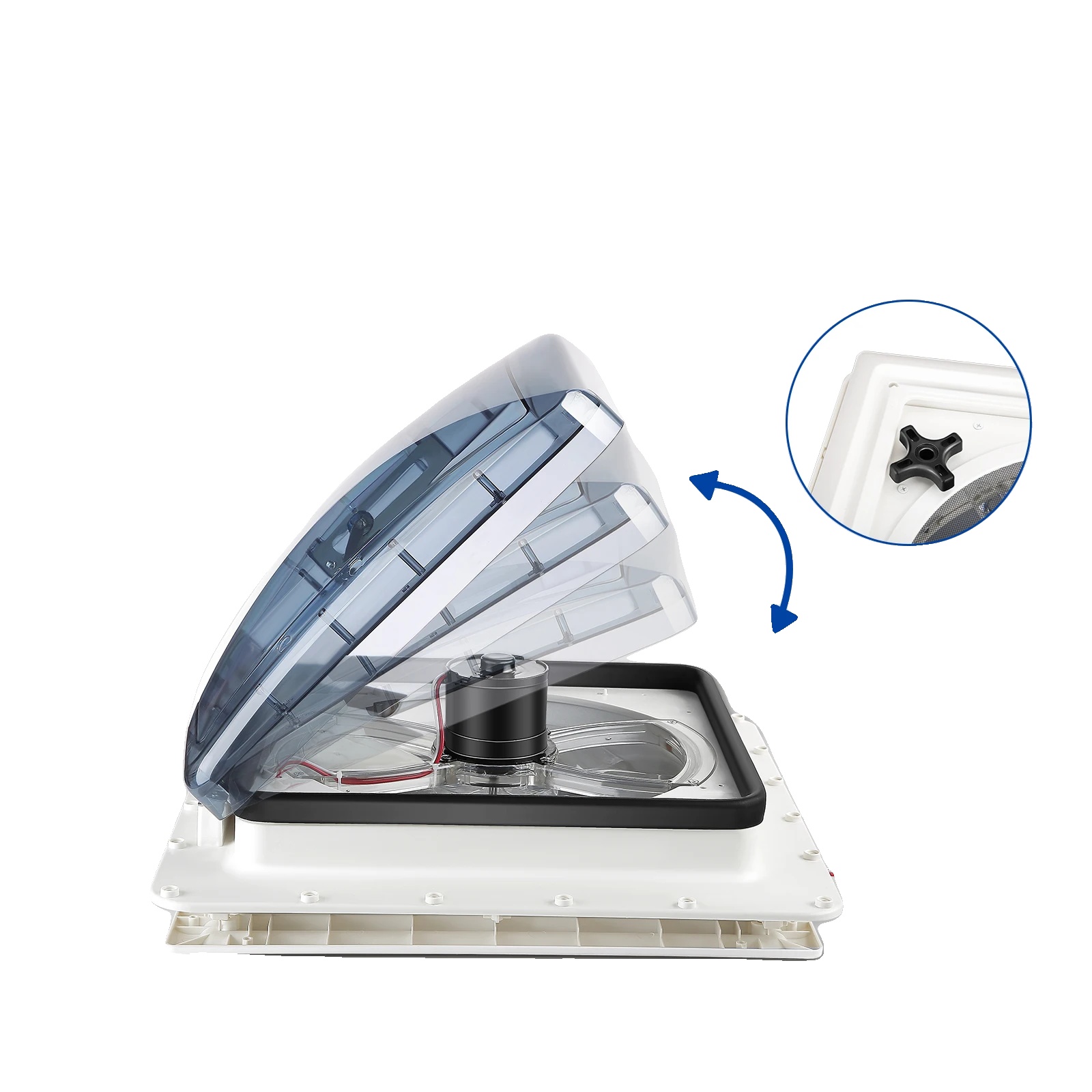 Wohnmobil Belüftungsventilator, 3-geschwindigkeitsbetrieb, Bidirektionaler Luftstrom, 3-gang-schaltgetriebe