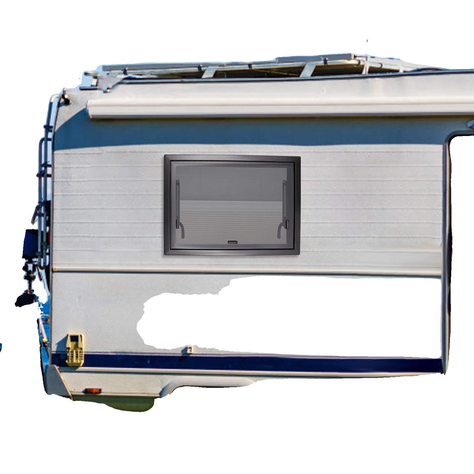 Rv Schiebefenster, Insektensicher, Langlebiges Aluminiumdesign, Schwarz
