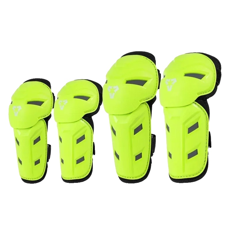 Knie- Und Ellbogenschützer, Verstellbare Passform, Atmungsaktives Material, Fluoreszierendes Grün