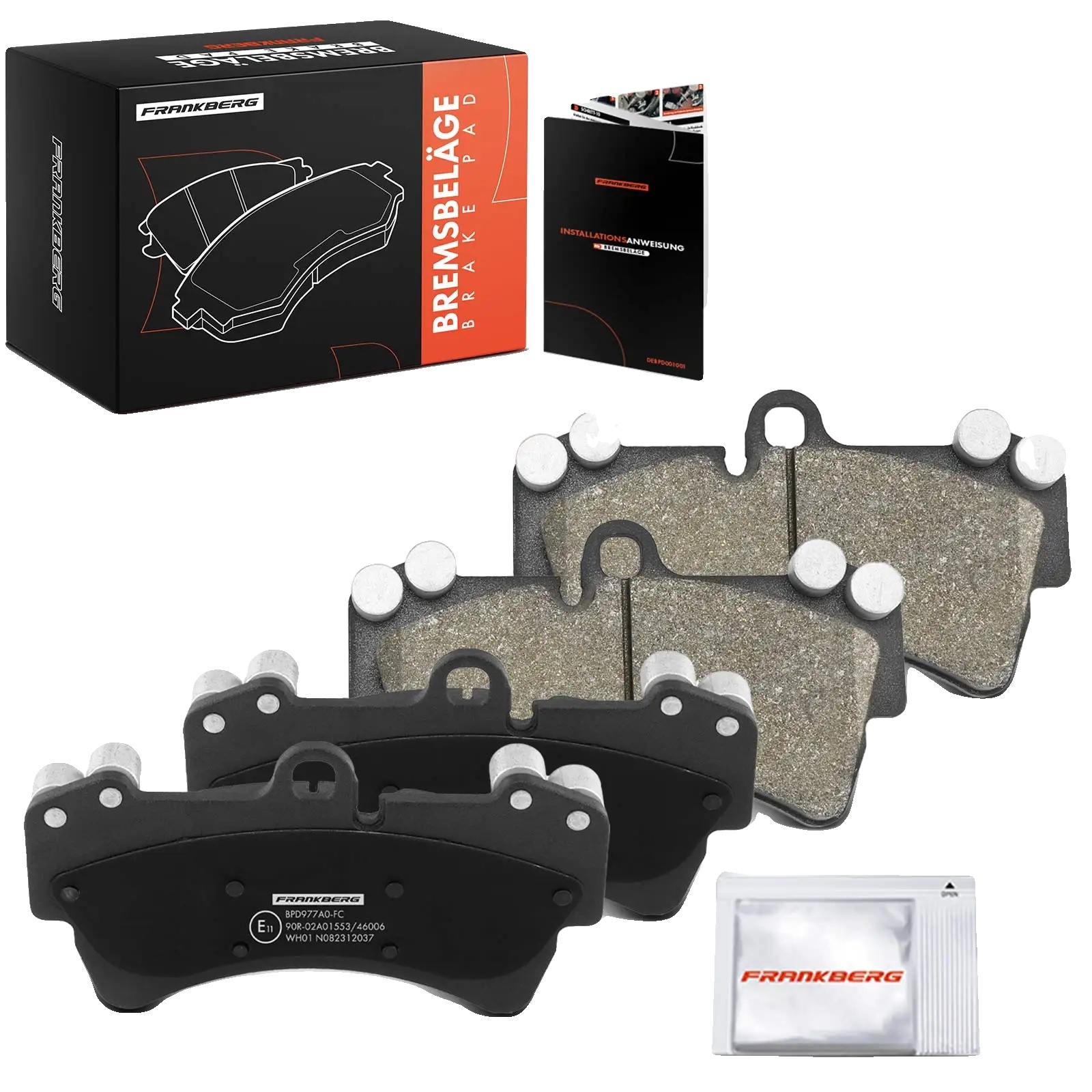 Vordere Bremsbeläge, Dicke 15,9 Mm, Breite 190,3 Mm, Höhe 106,4 Mm, Kompatibilität Audi Q7, Porsche Cayenne