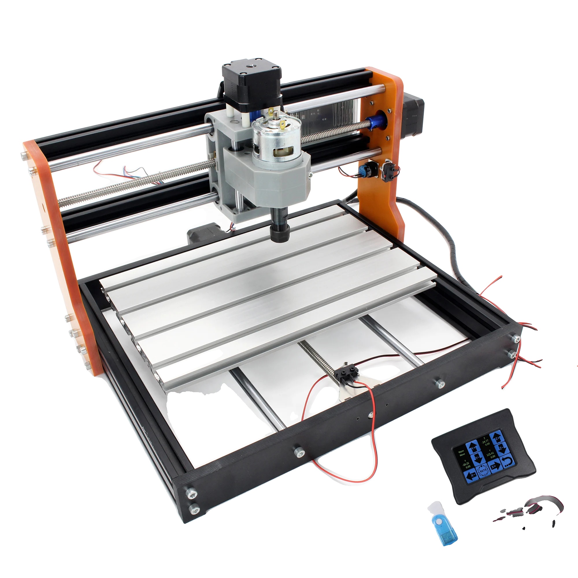 Cnc-fräse, 3-achsen-steuerung, Hochgeschwindigkeits-spindel, Fügen Sie Den Touch-controller Hinzu, Mit 20w Laser