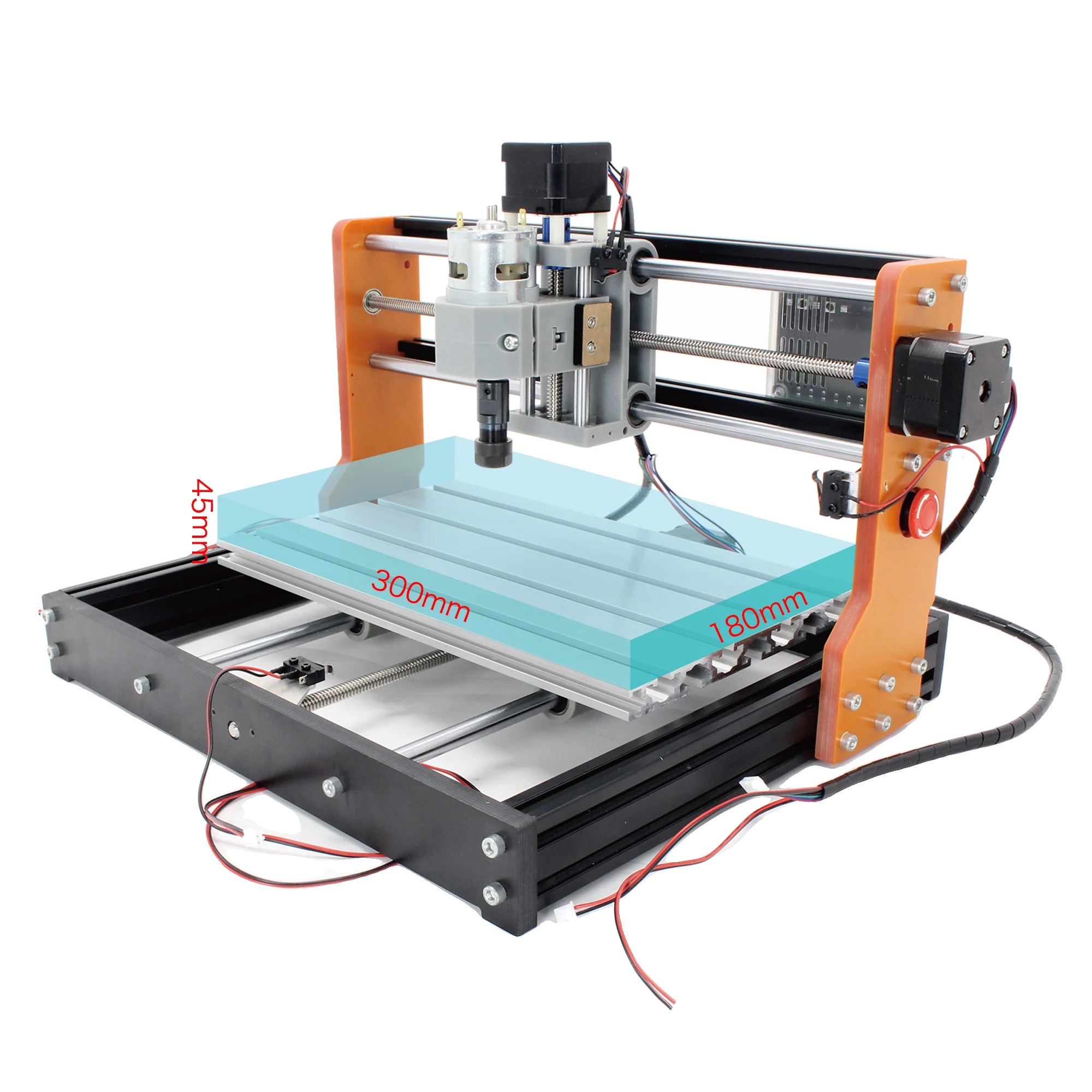 Cnc-fräse, 3-achsen-steuerung, Hochgeschwindigkeits-spindel, Kein Controller, Mit 20w Laser