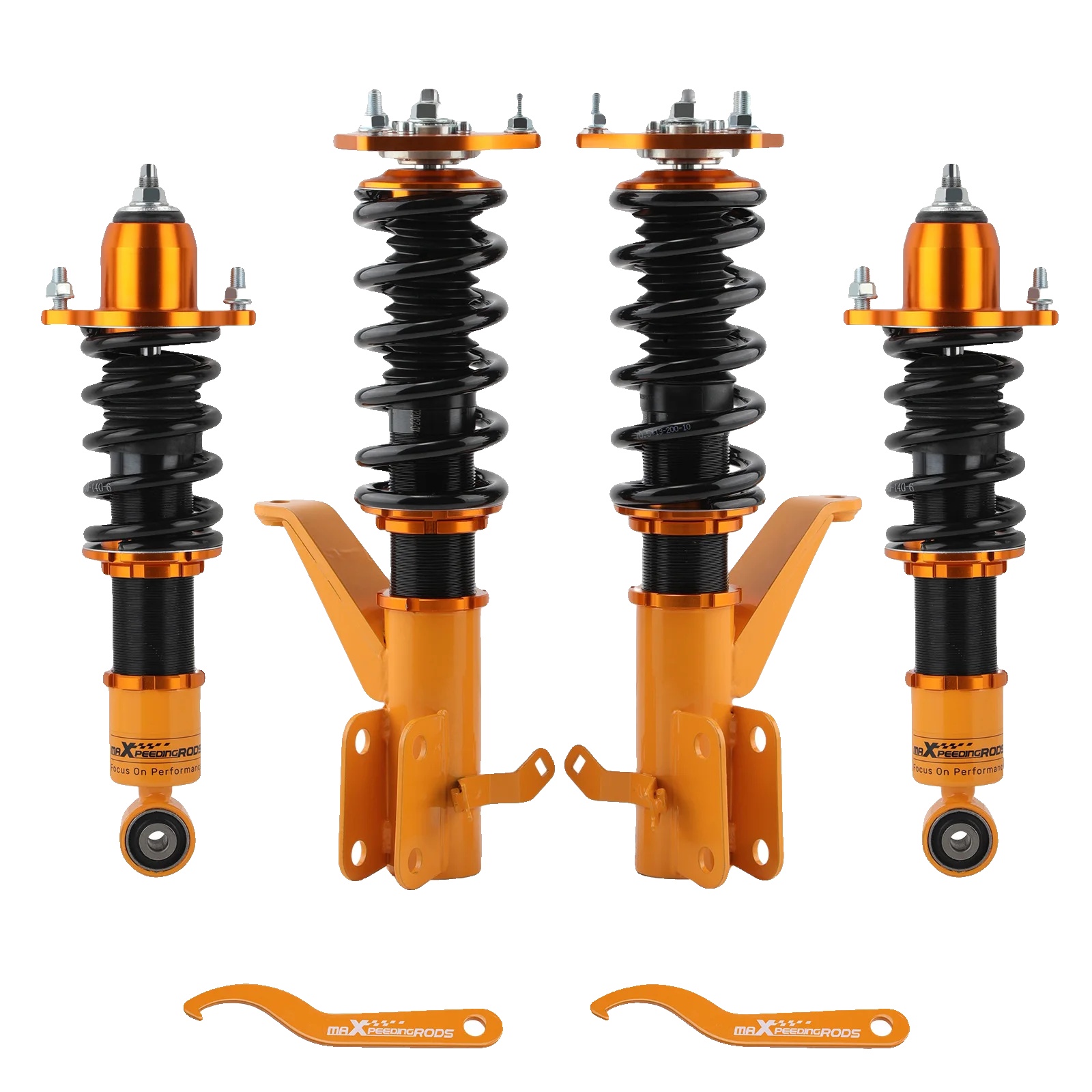 Coilover-dämpferkit, Einstellbare Fahrhöhe 1-3 Zoll, Zwillingsrohrsystem, Kompatibel Mit Kompaktlimousine 2001-2005, Hochfester Stahl,