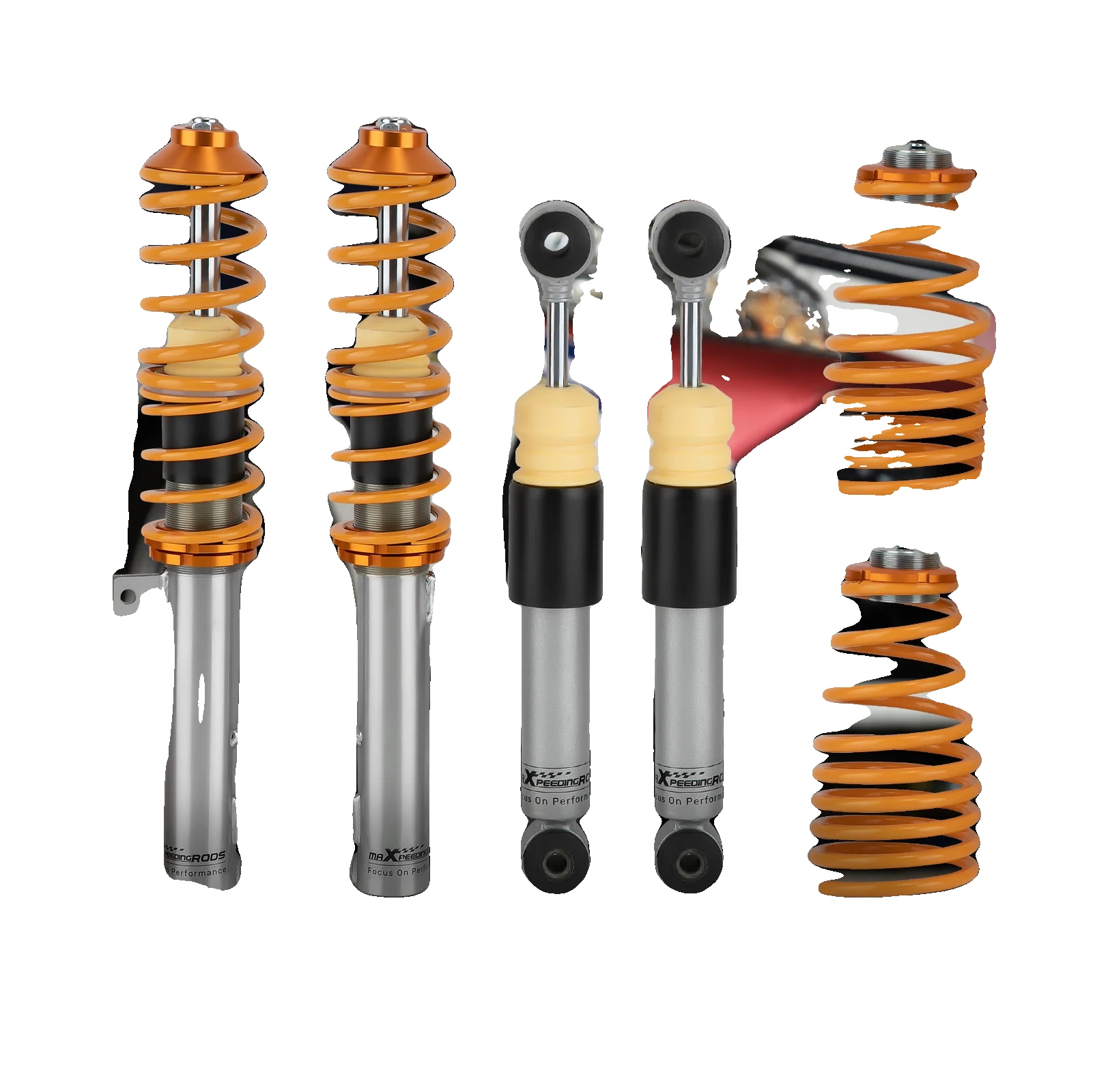 Coilover-zweirohrstoßdämpfer, Vorderlänge 360-530 Mm, Hinterlänge 265-365 Mm, Einstellbare Höhe 35-75 Mm, Kompatibilität Mit Fiat Panda Und Lancia