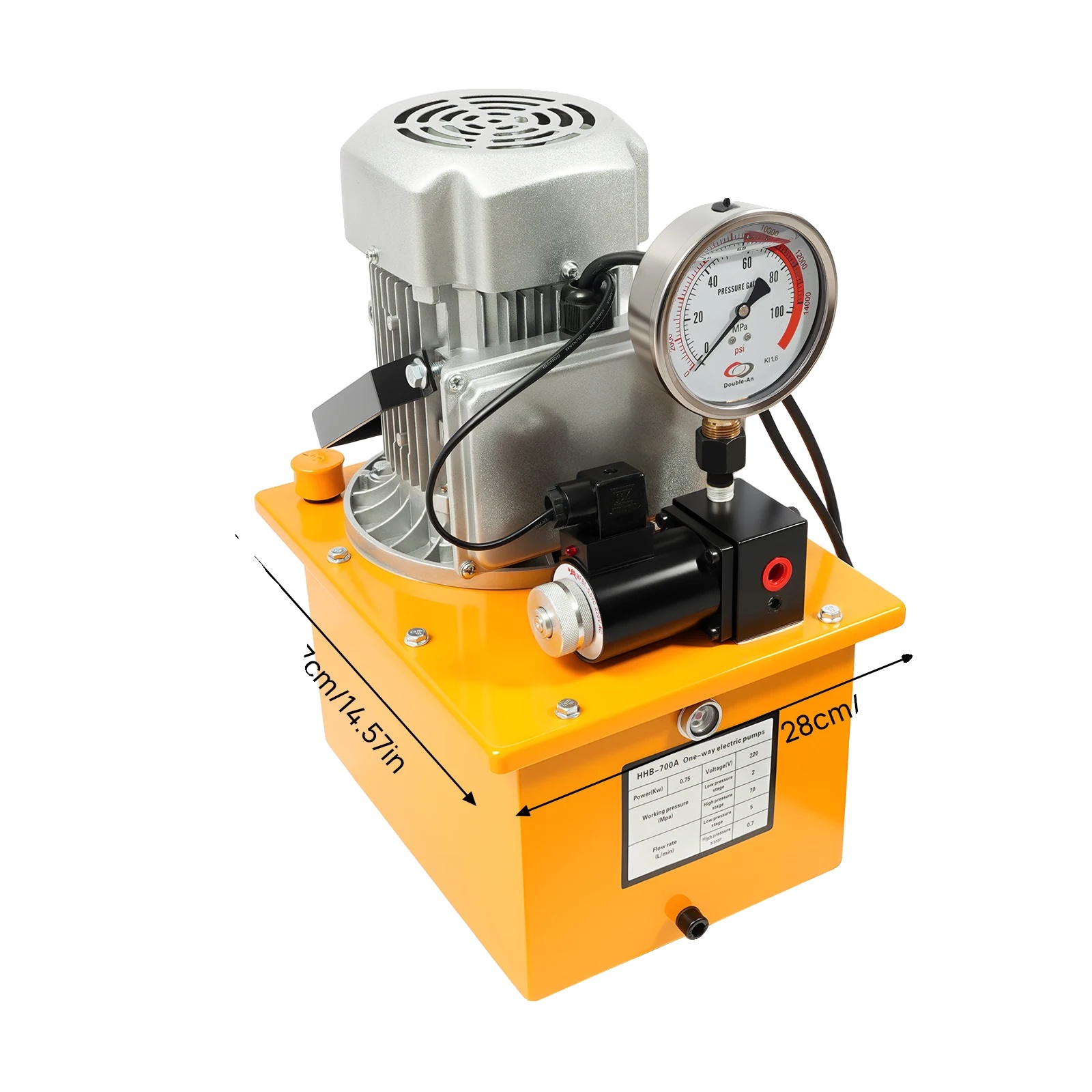 Elektrische Hydraulikpumpe, Hochleistungsfähig, Robuste Konstruktion, 220v, Gelb