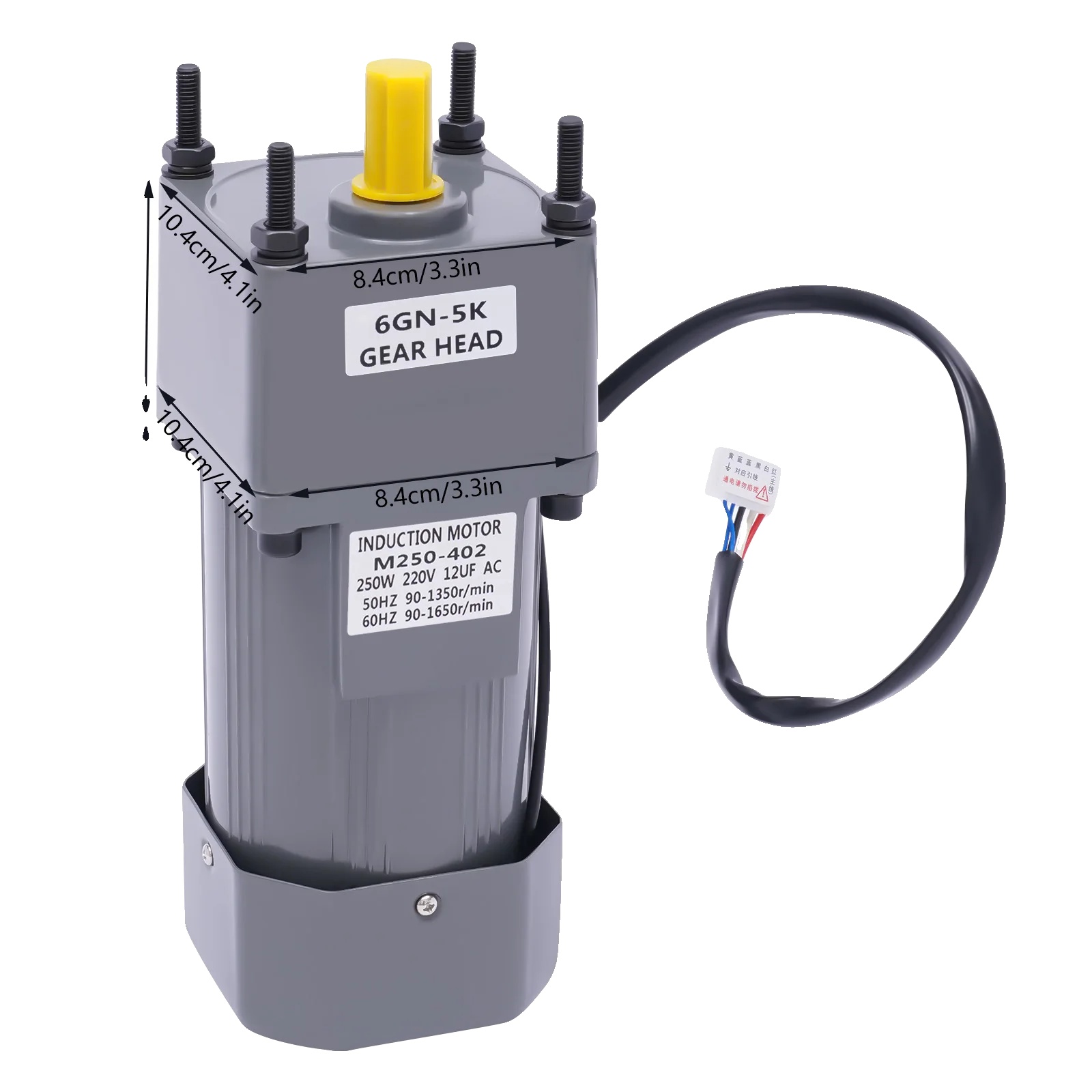 Getriebemotor, Einstellbare Geschwindigkeitsregelung, Robuste Konstruktion, Grau