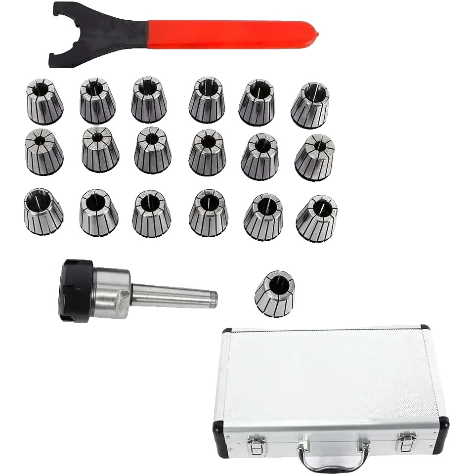 Collet-set, Legierter Stahl, Er32 Spannzangenbereich 1-20mm, Länge 39mm, Außendurchmesser 32mm, 21 Teile