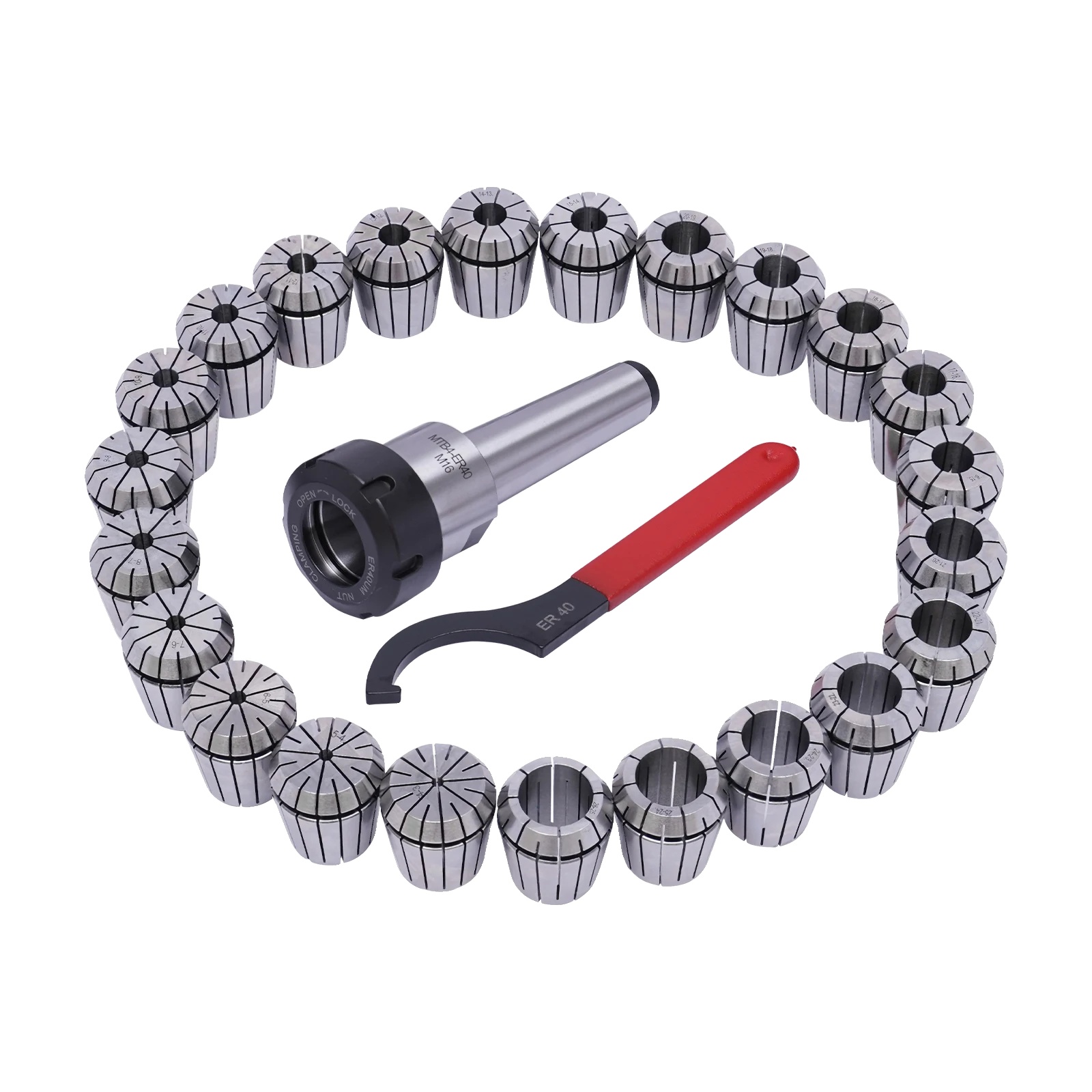 Spannzangenfutter, 23-teiliges Set, Kompatibel Mit Cnc-maschinen, Silber
