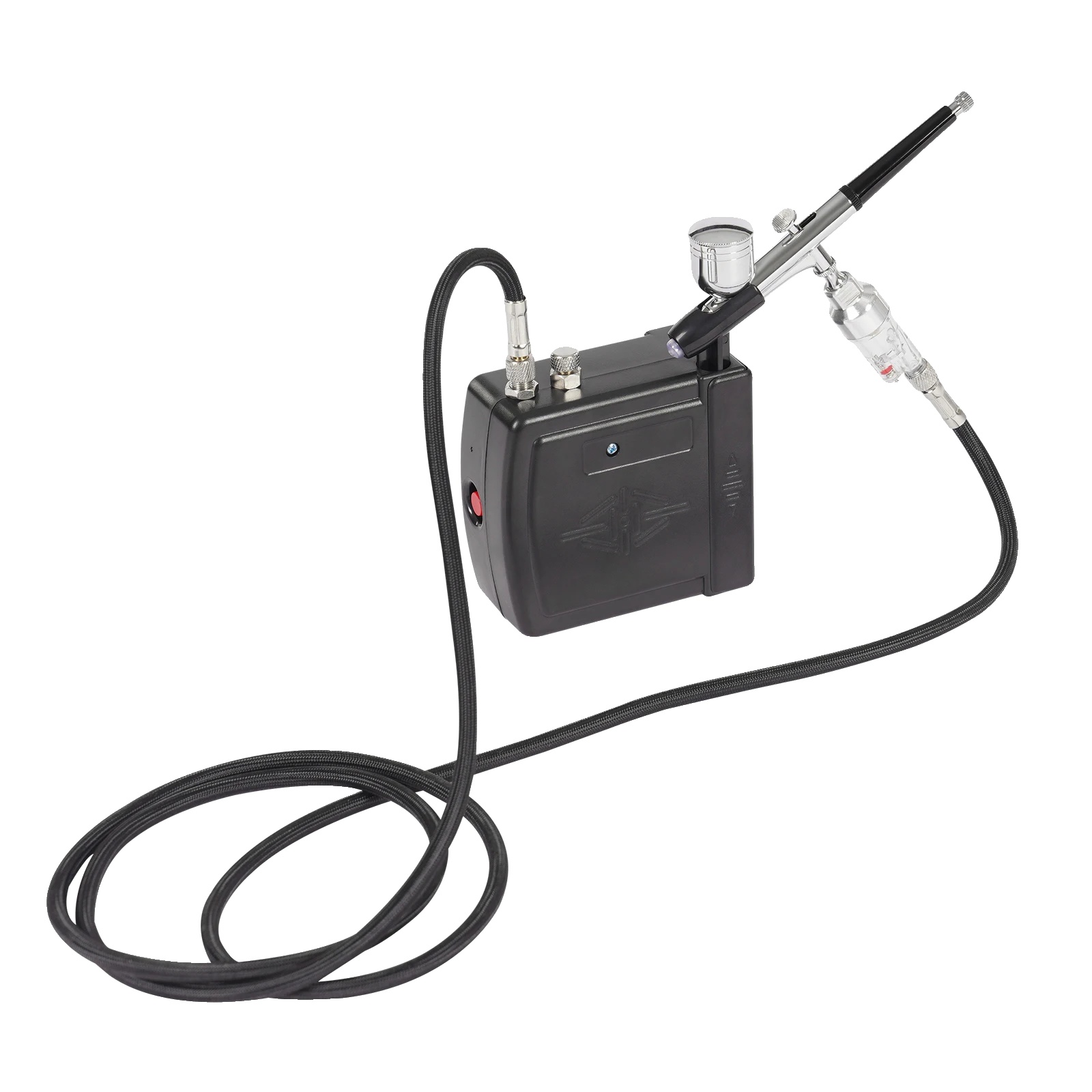 Airbrush-set, Einstellbarer Druck, Langlebiges Design, Schwarz, Eu