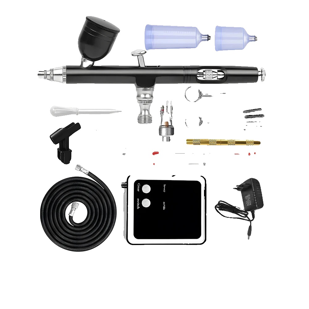 Airbrush-set, Doppelte Aktion, Tragbares Design, Eu-stecker