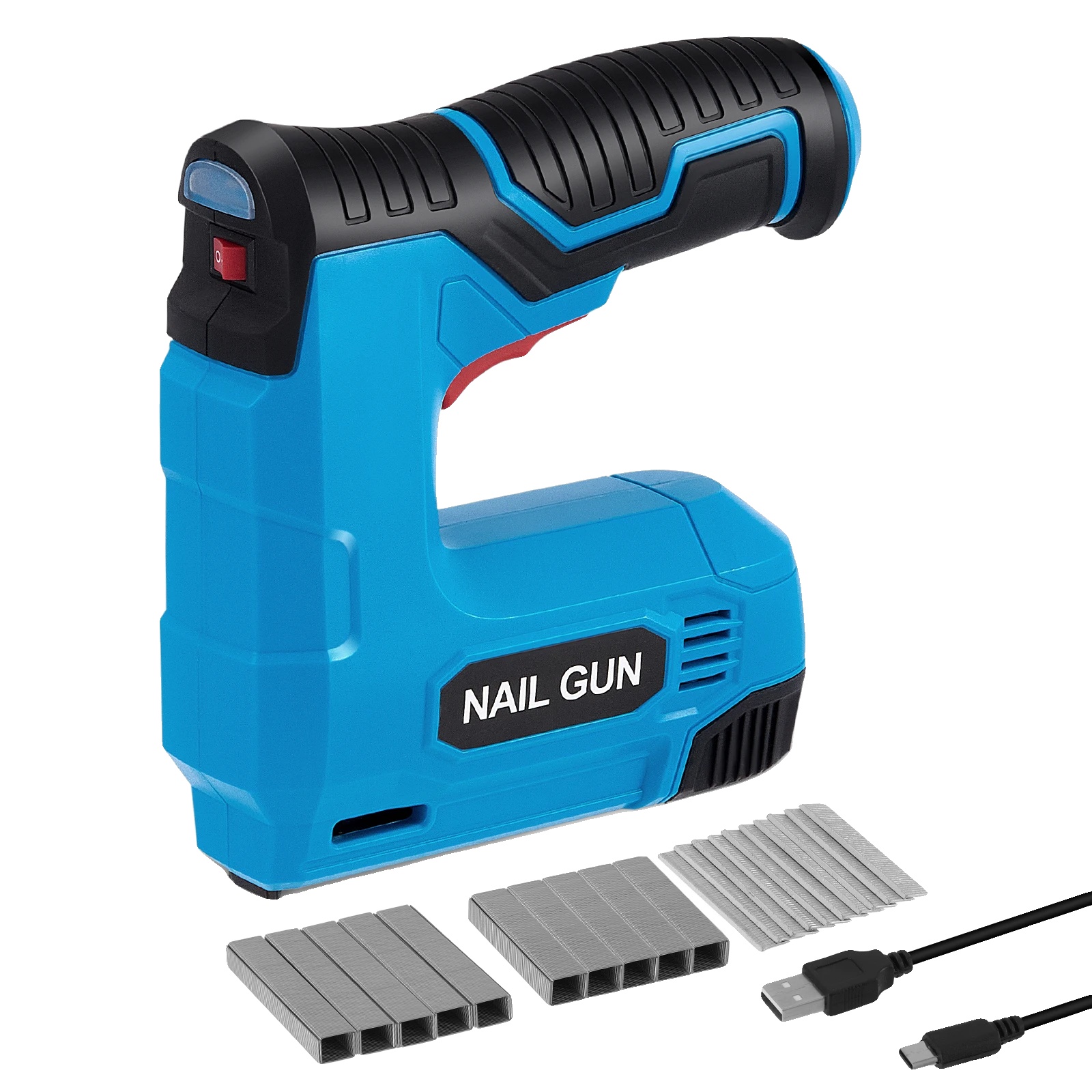 Druckluftnagler, Leichtes Design, Sicherheitsmerkmale, Blau