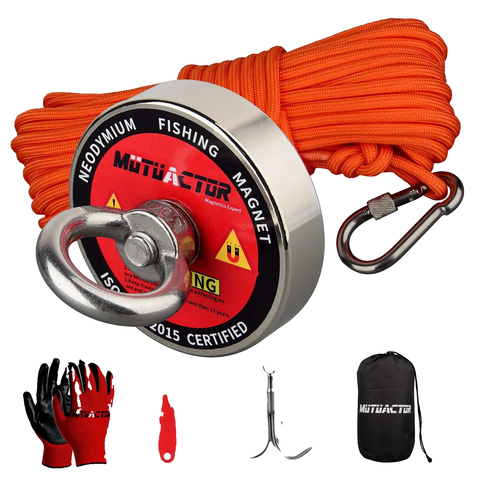 Magnetischer Abholhaken, 400lb Zugkraft, Doppelseitige Anziehung, Magnetseilkrallen, 400lbs Vertikal