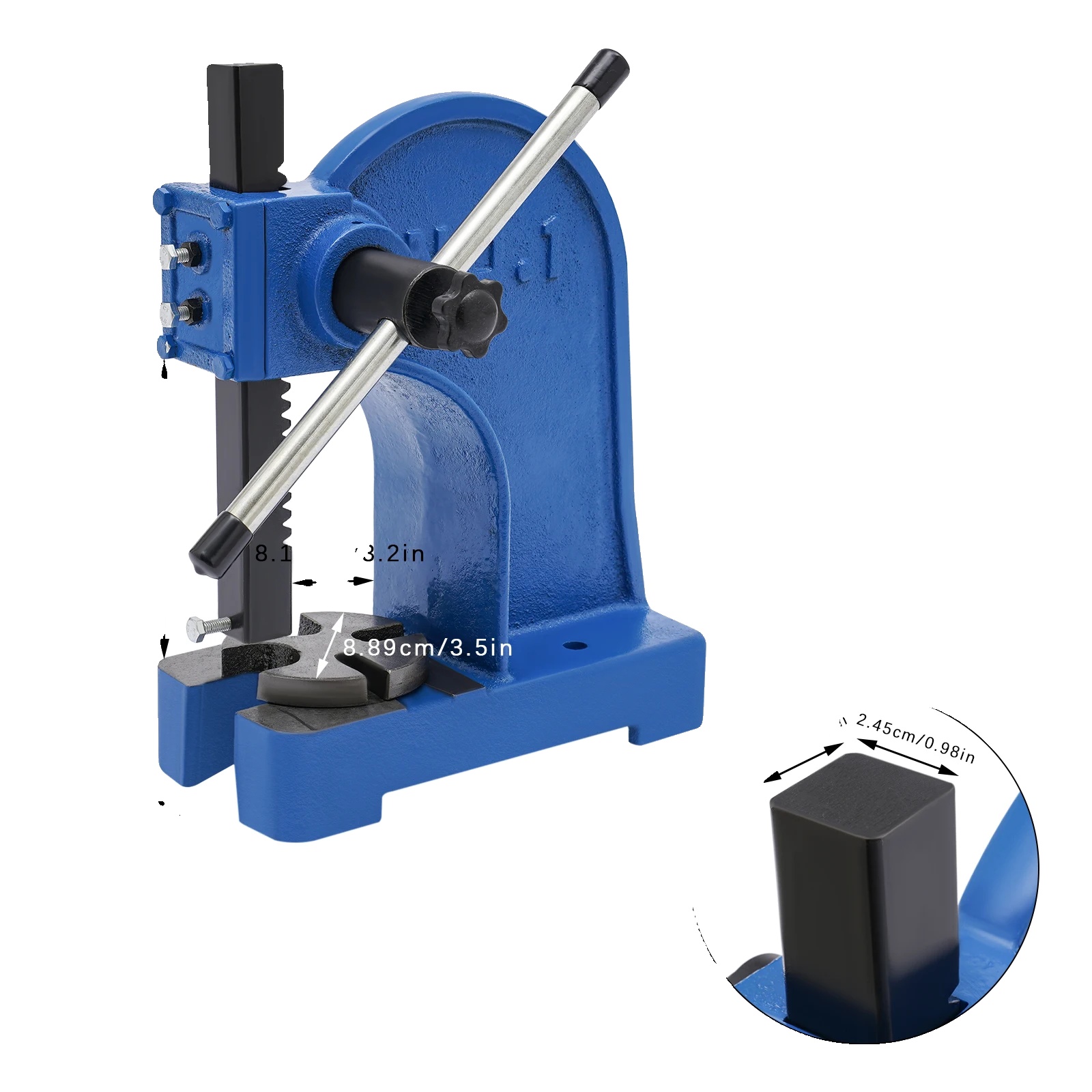 Manuelle Arborpresse, Tischdesign, 1 Tonne Druckkapazität, Blau