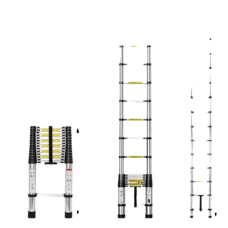 Teleskopleiter, Rutschfestes Design, Leichte Konstruktion, 4.4m Kein Haken