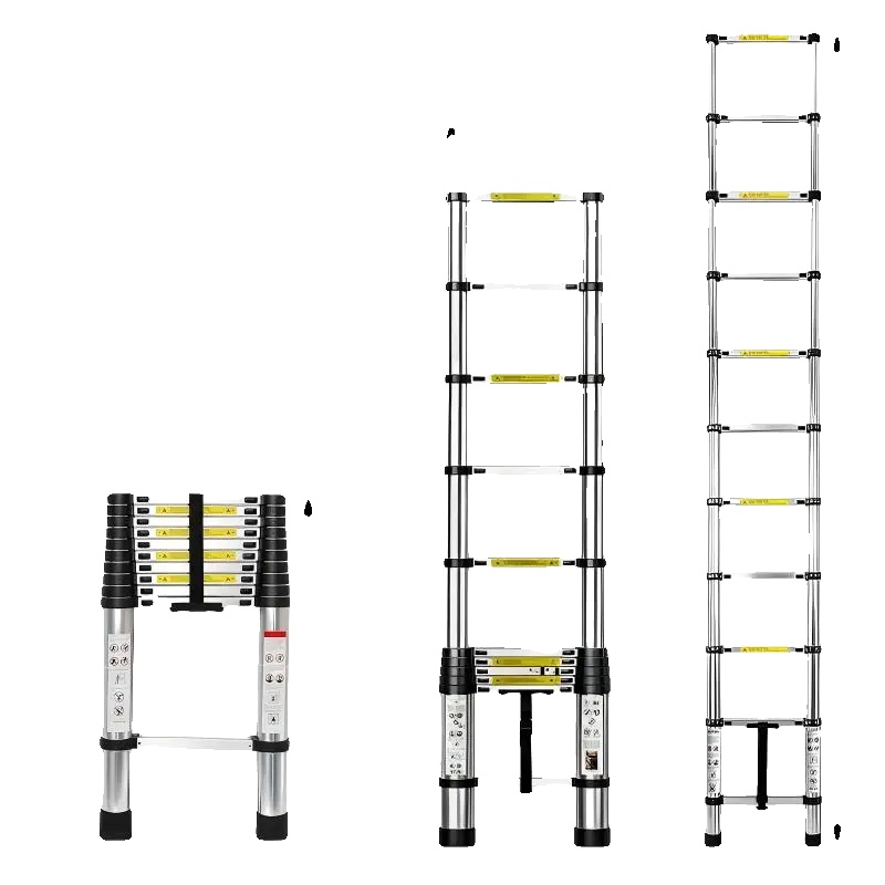 Teleskopleiter, Rutschfestes Design, Leichte Konstruktion, 3.2m Kein Haken