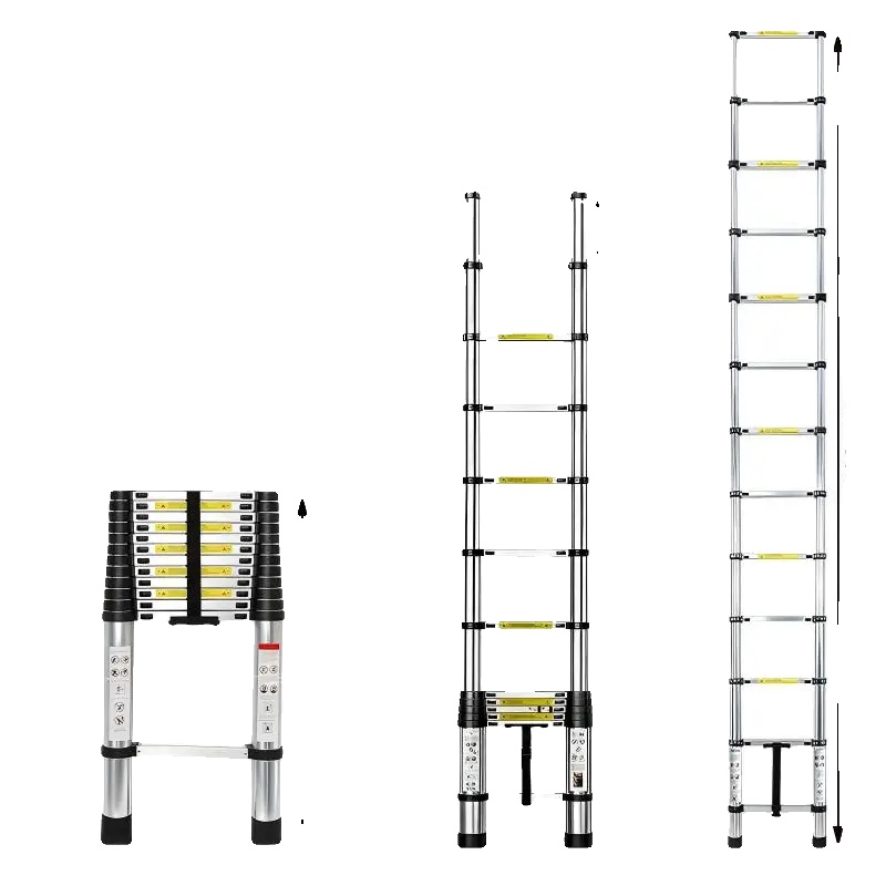 Teleskopleiter, Rutschfestes Design, Leichte Konstruktion, 3.8m Kein Haken