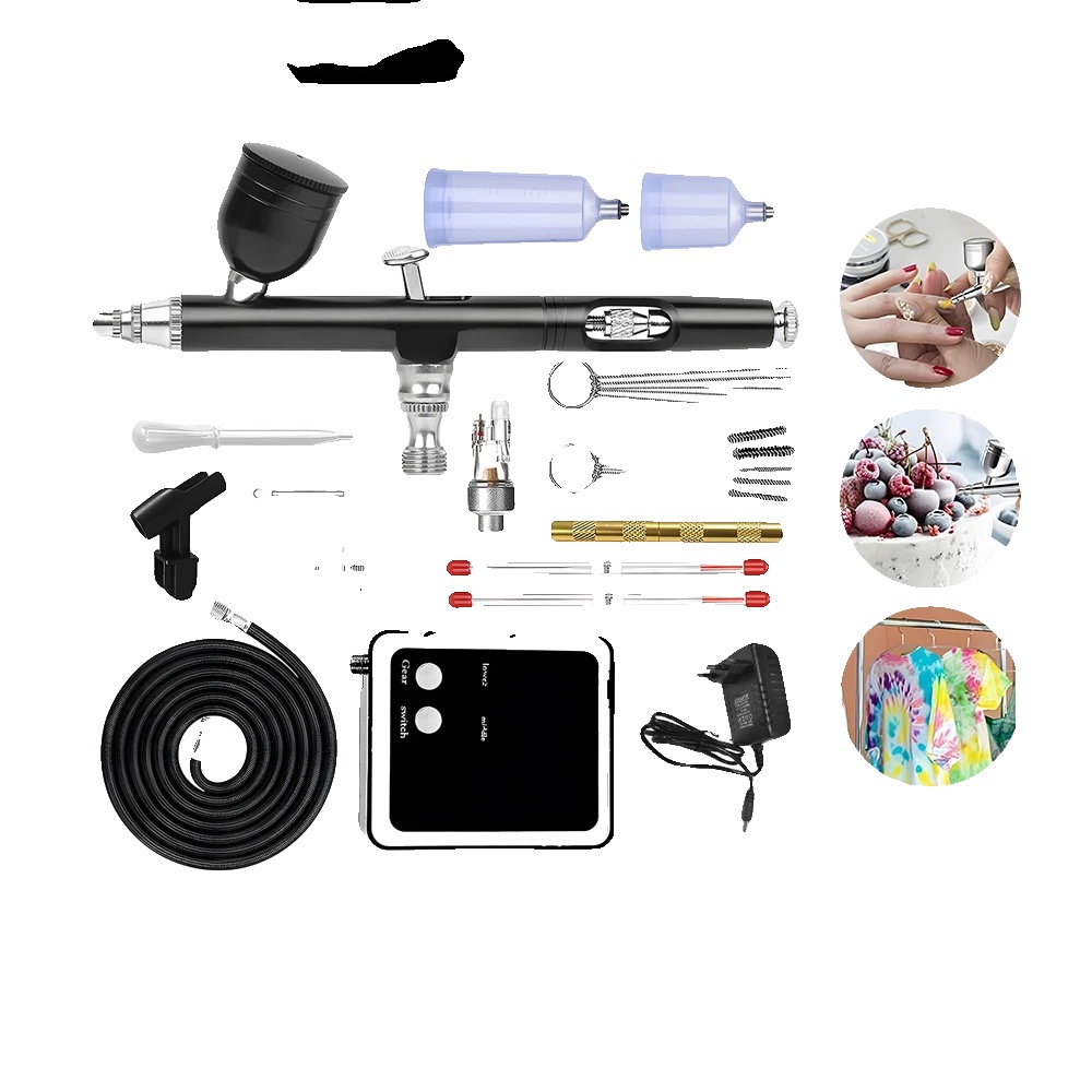 Airbrush-set, Aluminiumlegierung, 7,5 Zoll Länge, Dual-action-steuerung, 15-30 Psi Betriebsdruck, 0,3 Mm Düsenöffnung