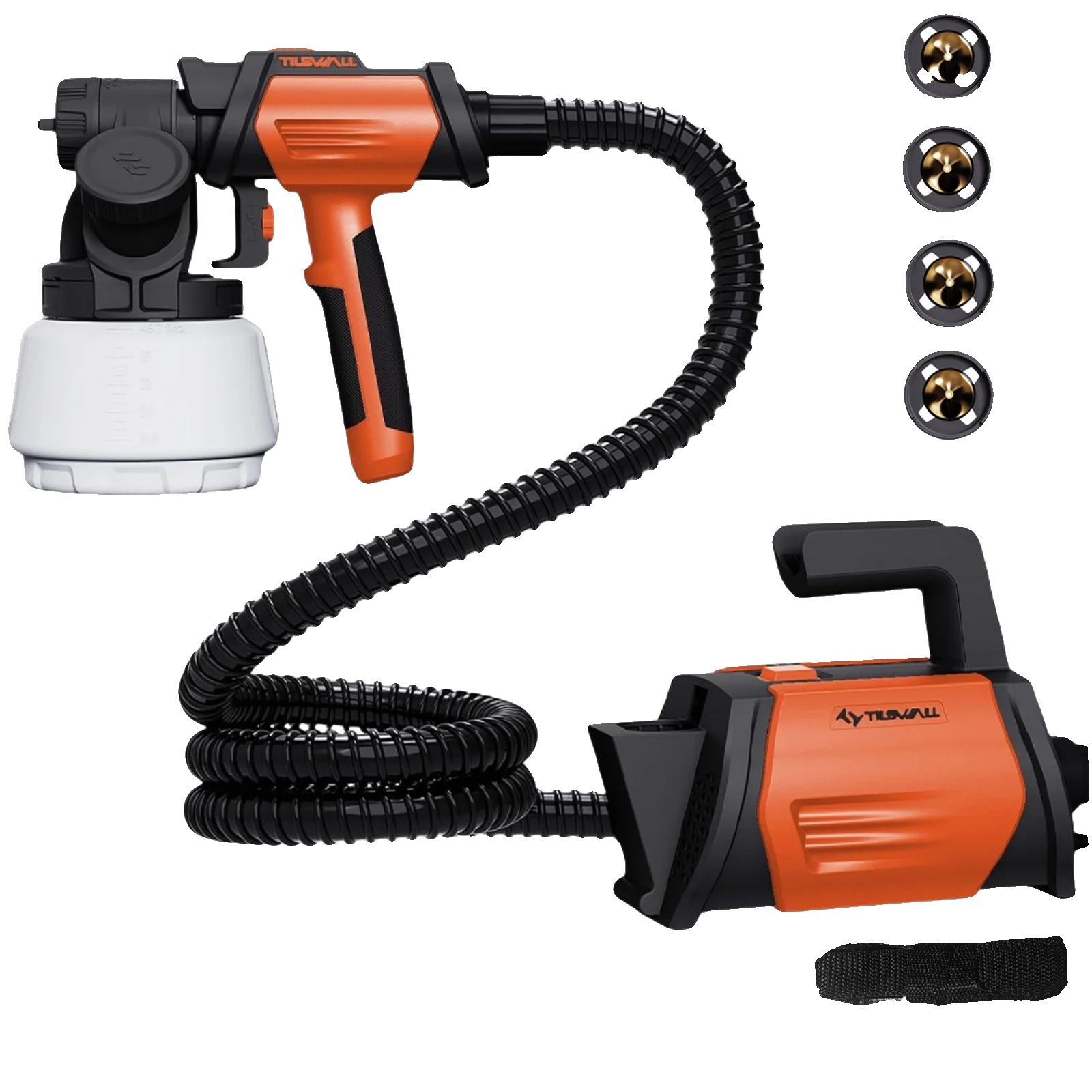 Farbsprüher, 1300ml Kapazität, 4 Düsen, Orange