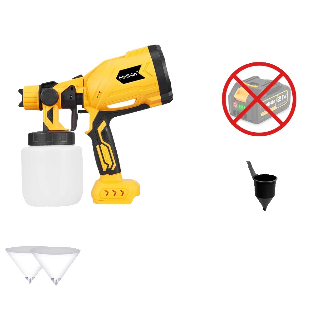 Lackierspritzpistole, 1000ml Kapazität, 3 Verstellbare Kupferdüsen, Keine Batterie
