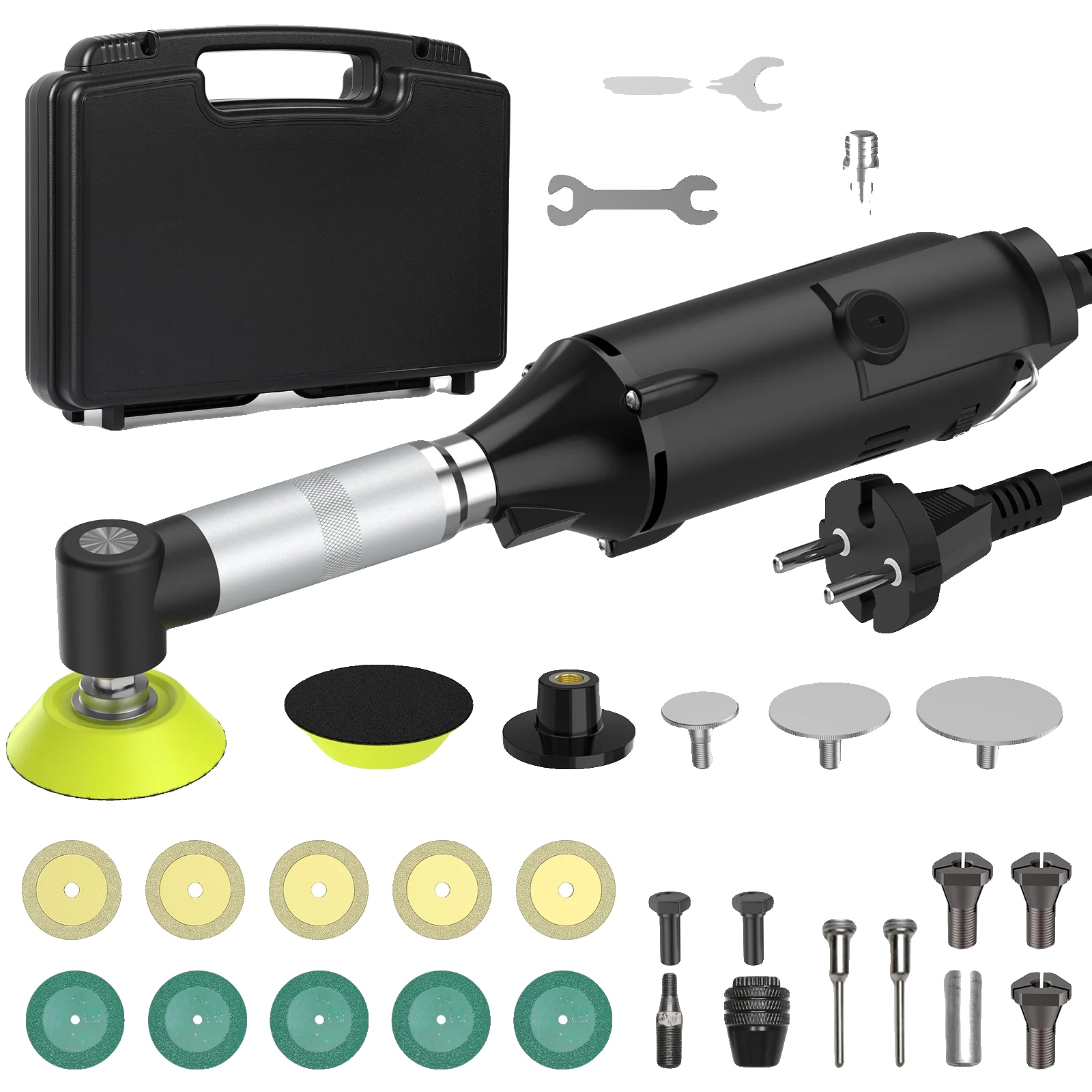 Elektrische Mühle, Ergonomisches Design, 6 Variable Geschwindigkeiten, Schwarz 350w