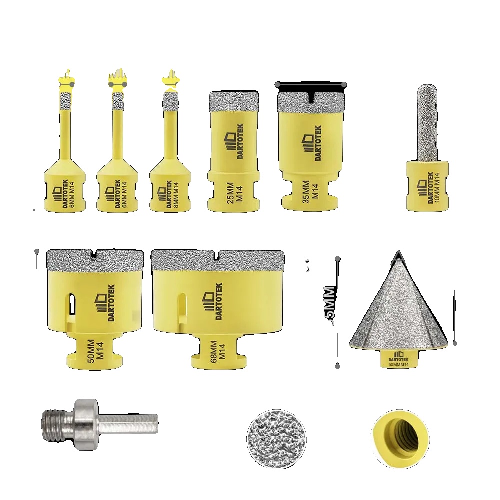 Bohrer Set, Diamantbeschichtet, Vielseitig Für Verschiedene Materialien, 10stück, M14 Gewinde