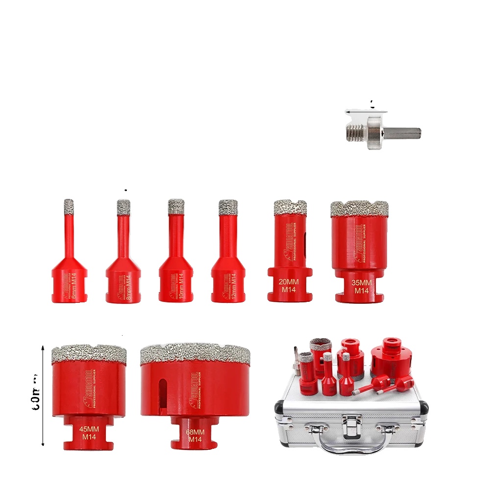 Kernbohrer Set, Diamantbau, Kompatibel Mit M14 Adapter, 9teile Set, M14 Gewinde