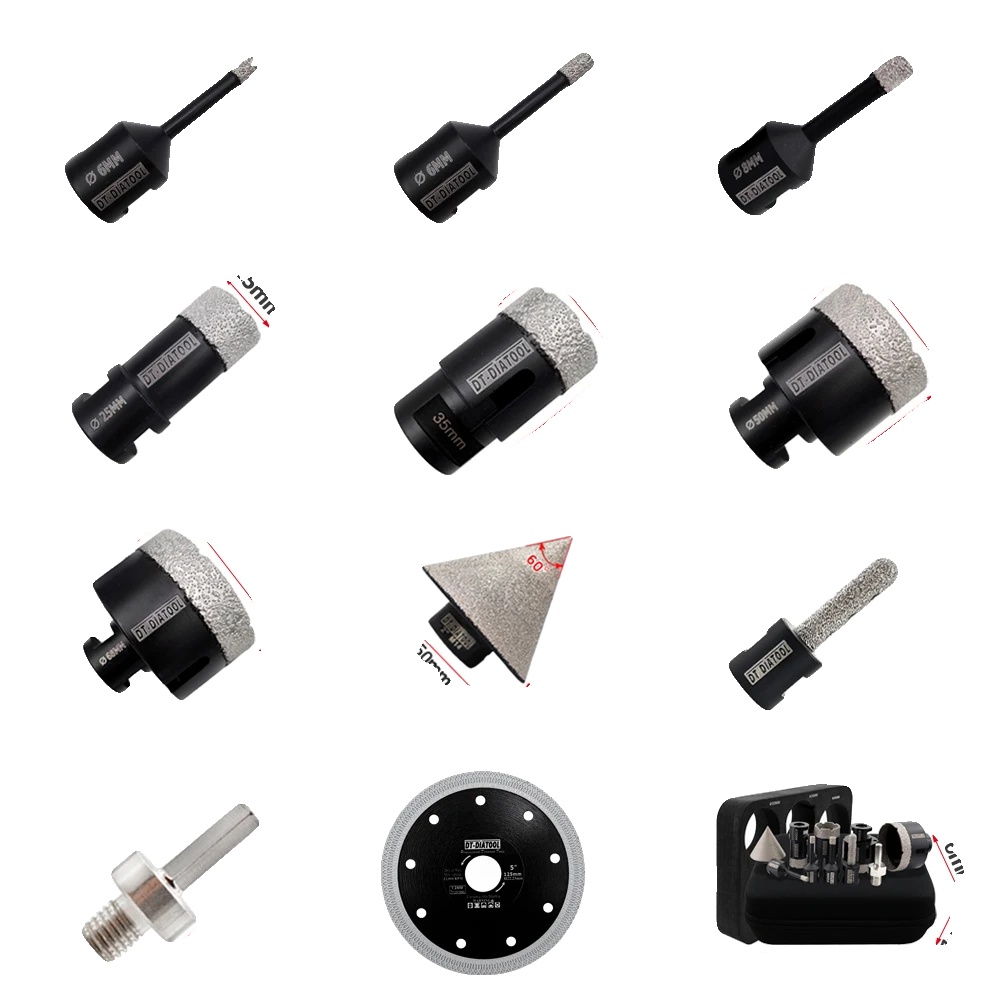 Kernbohrer Set, Einschließlich Diamantbohrer, M14 Kompatibilität, 11pcs Kit 1pc Disc, M14 Gewinde